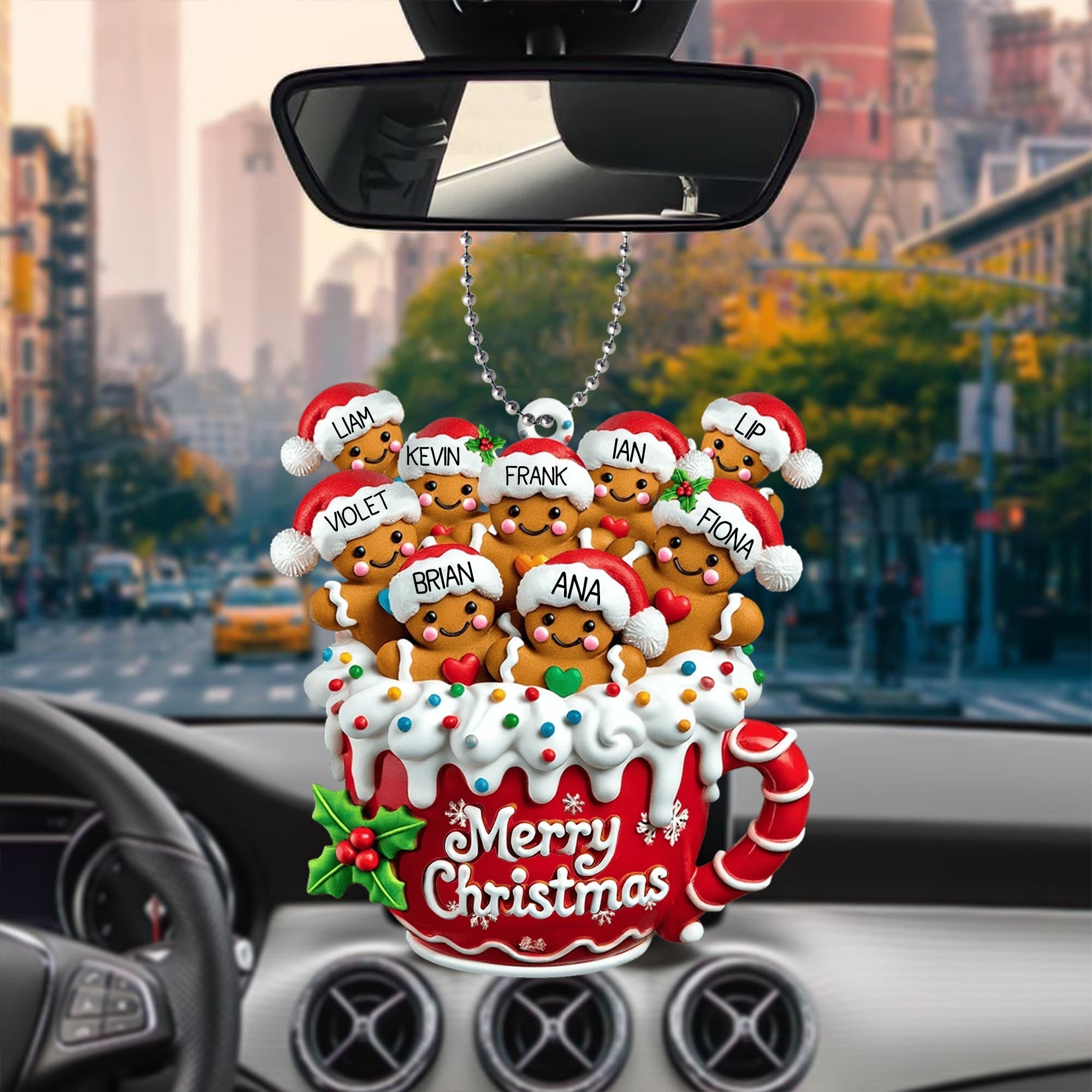 Merry Christmas - Personalized Gingerbread Family Ornament