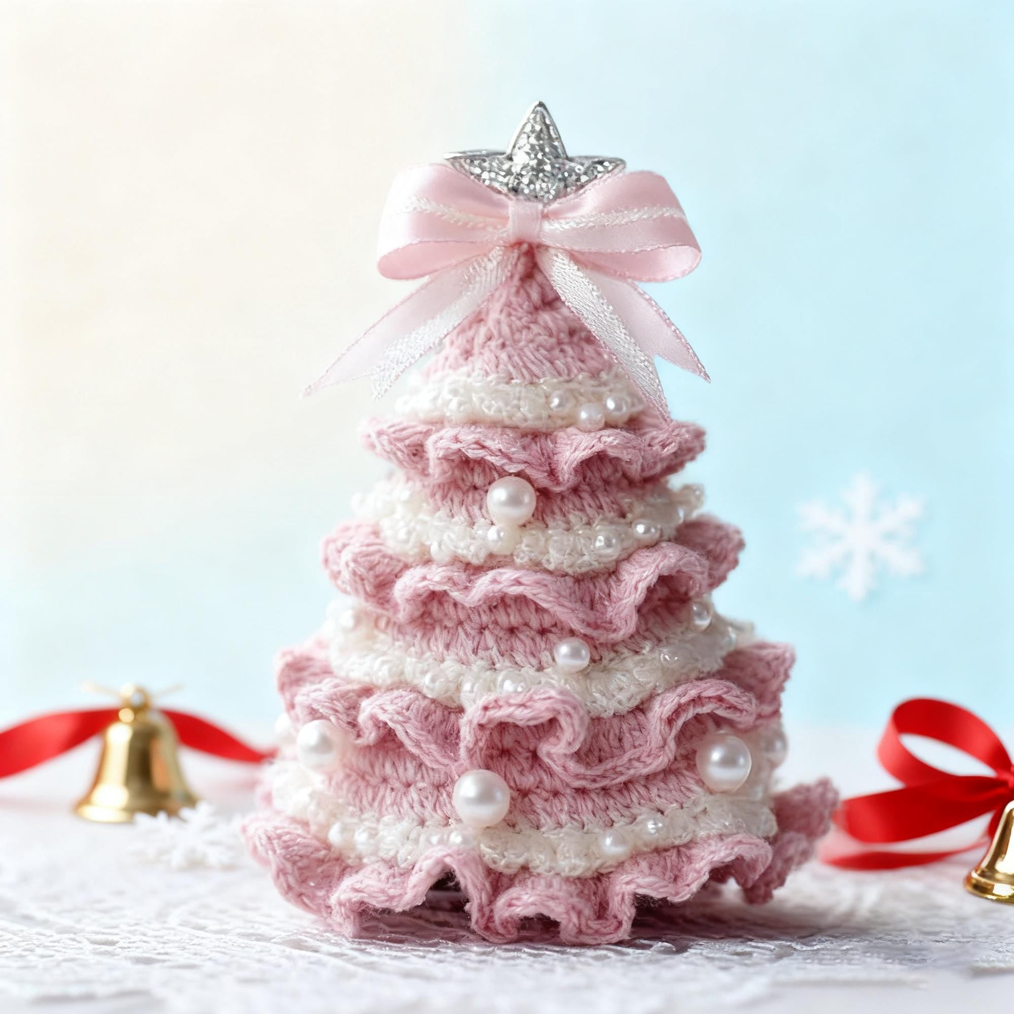 Crochet Christmas Tree Kit, Handmade Crochet Ornament Kit, Holiday Home Decor