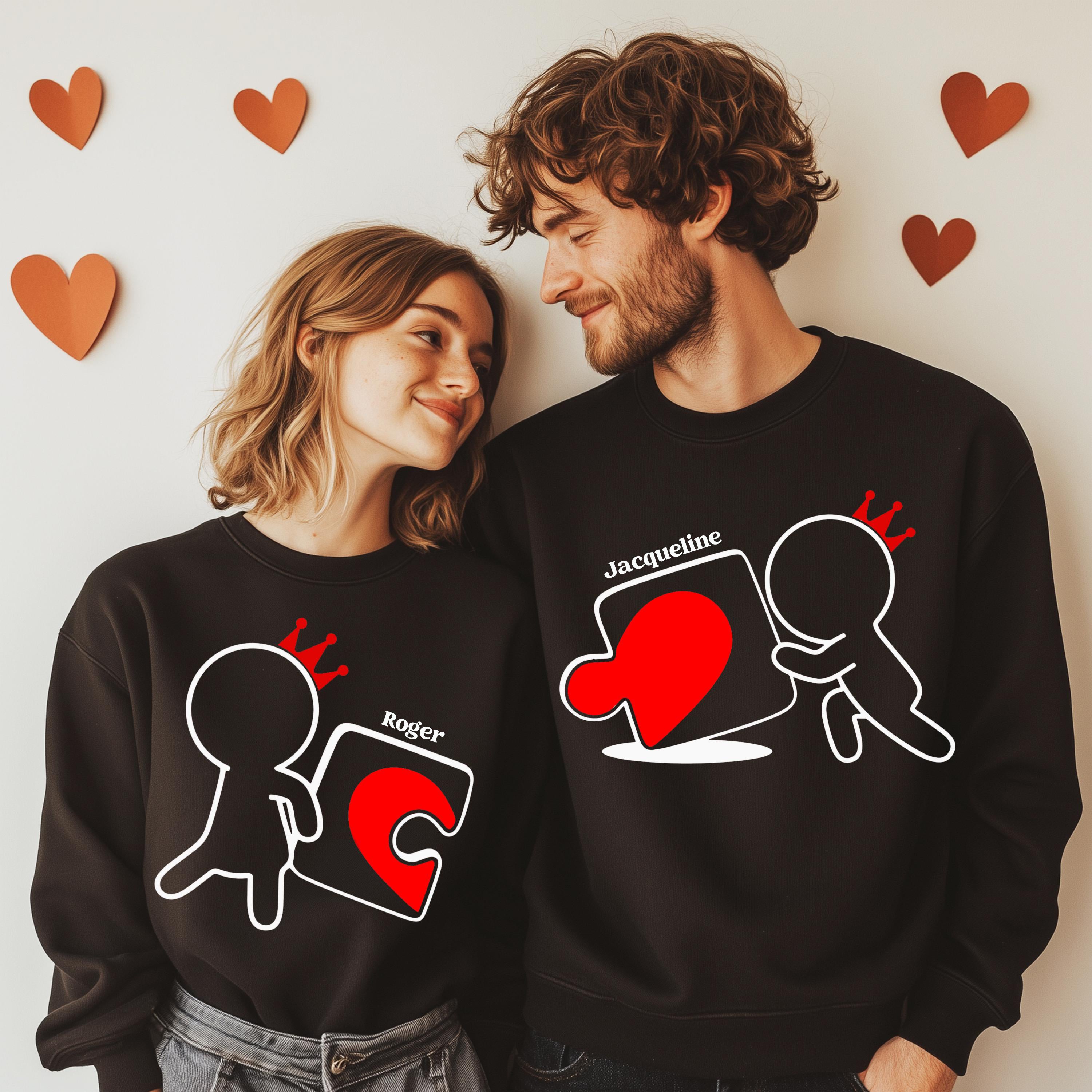Couple Valentine Shirt, Matching Puzzle Heart Tshirt, Valentines Couples Gift, Funny Valentine Tees