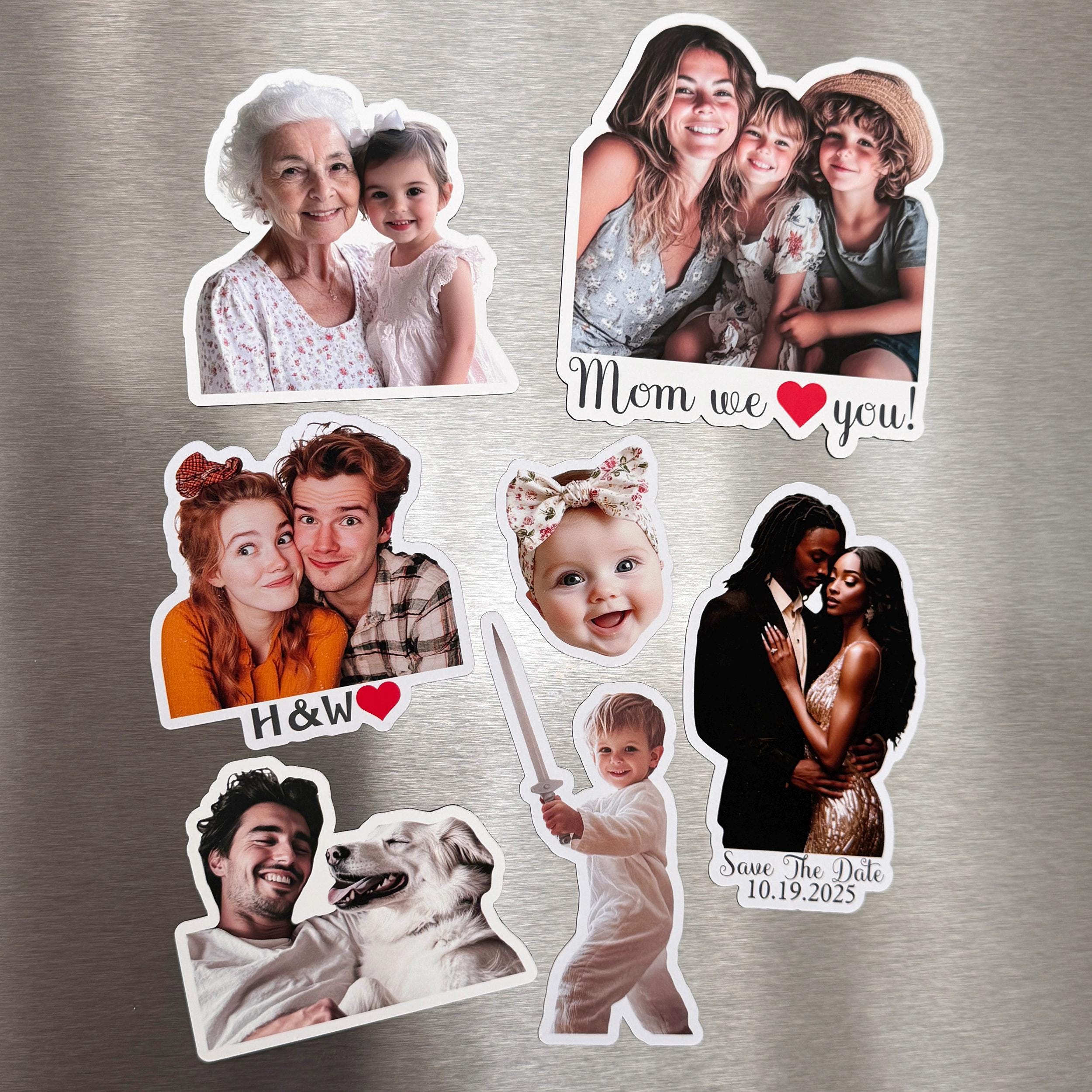 Custom Die Cut Fridge Magnet, Personalized Family Photo Magnets, Occasional Custom Printing Gift, Wedding Favor, Birthday Gift, Decorative