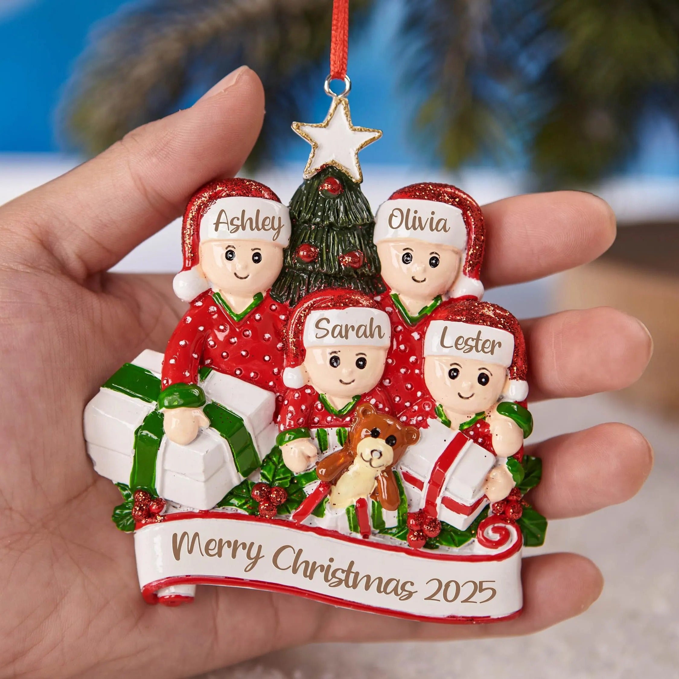 Personalized Family Christmas Ornament,2025 Christmas Ornament, Resin ornament, Custom Family Ornament for Xmas Tree Decor