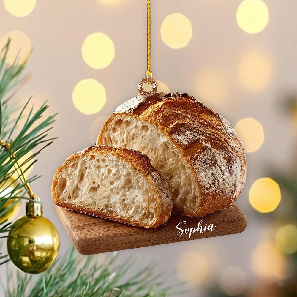 Personalized Sourdough Starter Jar Christmas Ornament, Sourdough Bread Ornament, Sourdough Ornament Gift, Baking Lovers Gift,Sourdough Lover