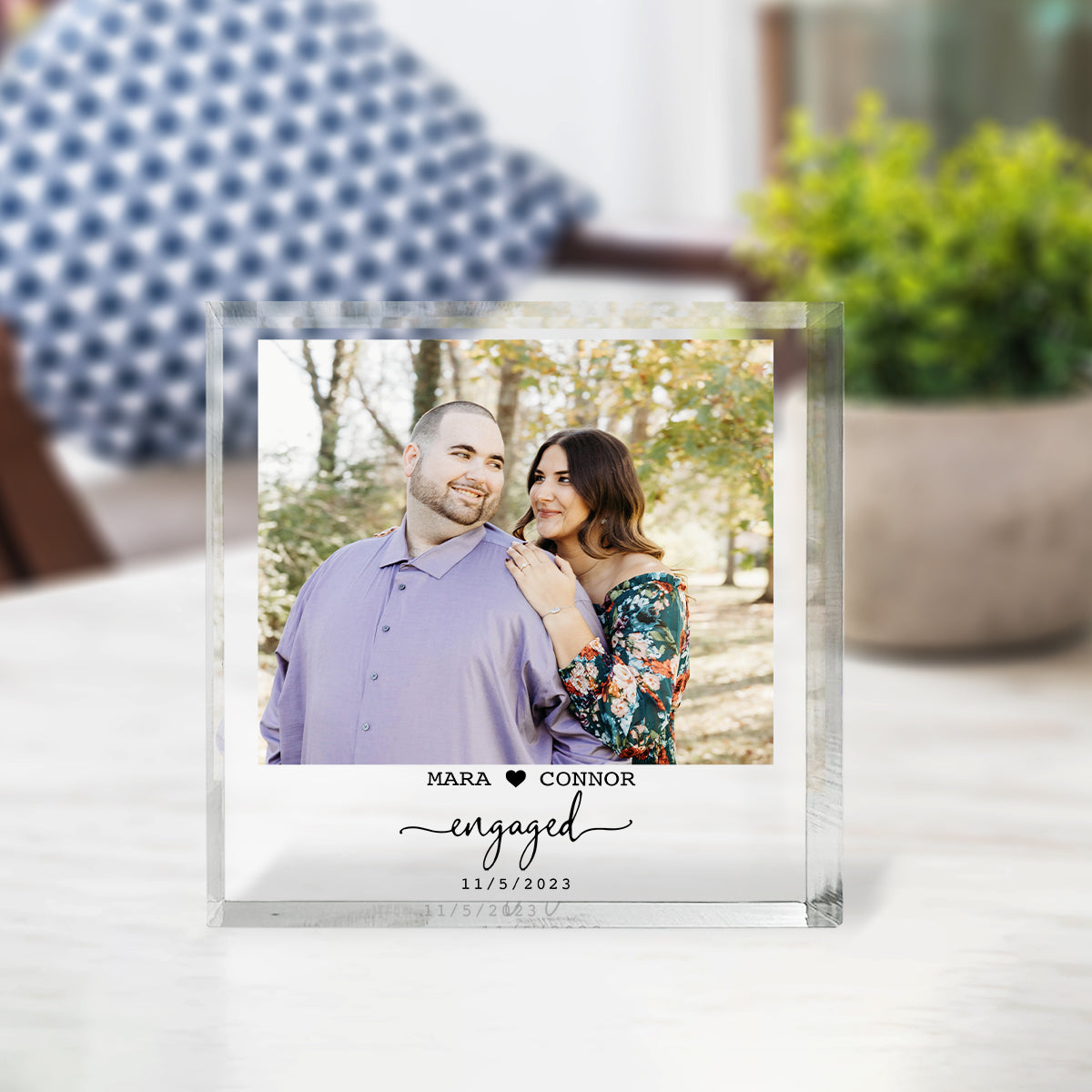 Personalized Engagement Photo Block, Engagement Gifts, Engaged Acrylic Photo Gift, Couple Gifts, Engagement Keepsake Memory Block