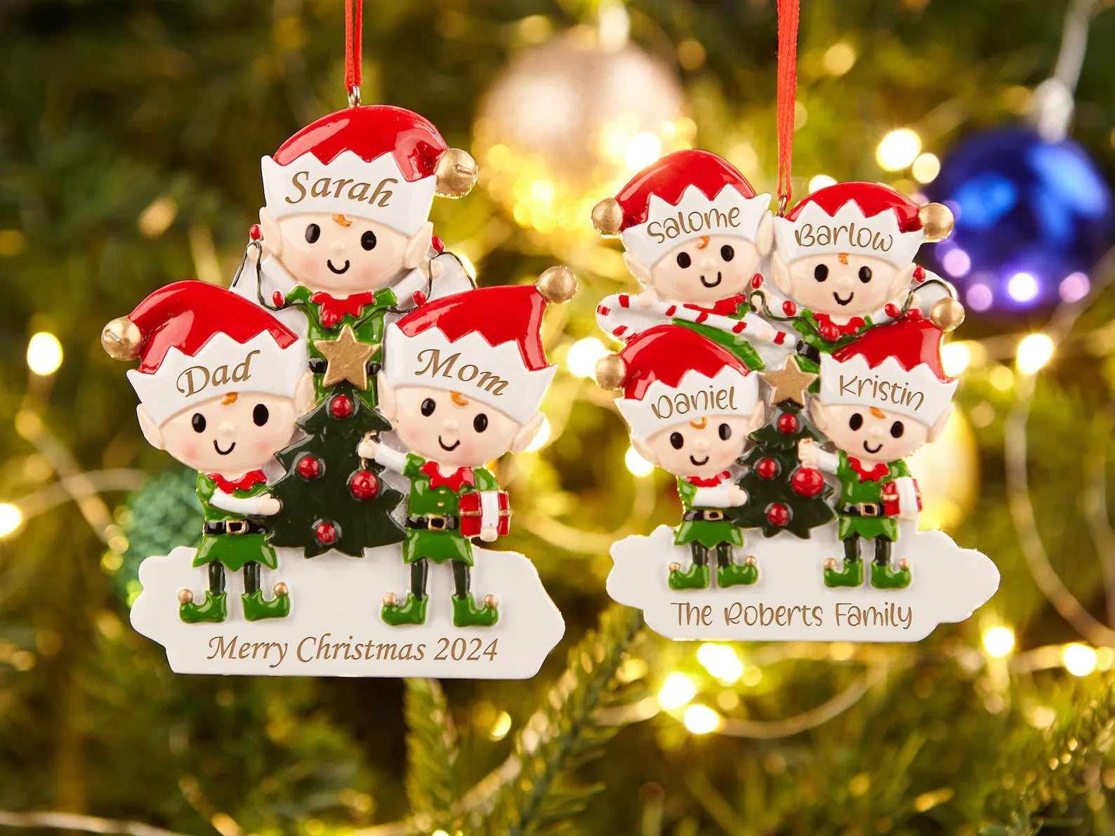 2025 Family Christmas Tree Ornament,Custom Resin Family Christmas Ornament,Engraved Ornaments,Christmas Gifts,Personalized Holiday Ornament