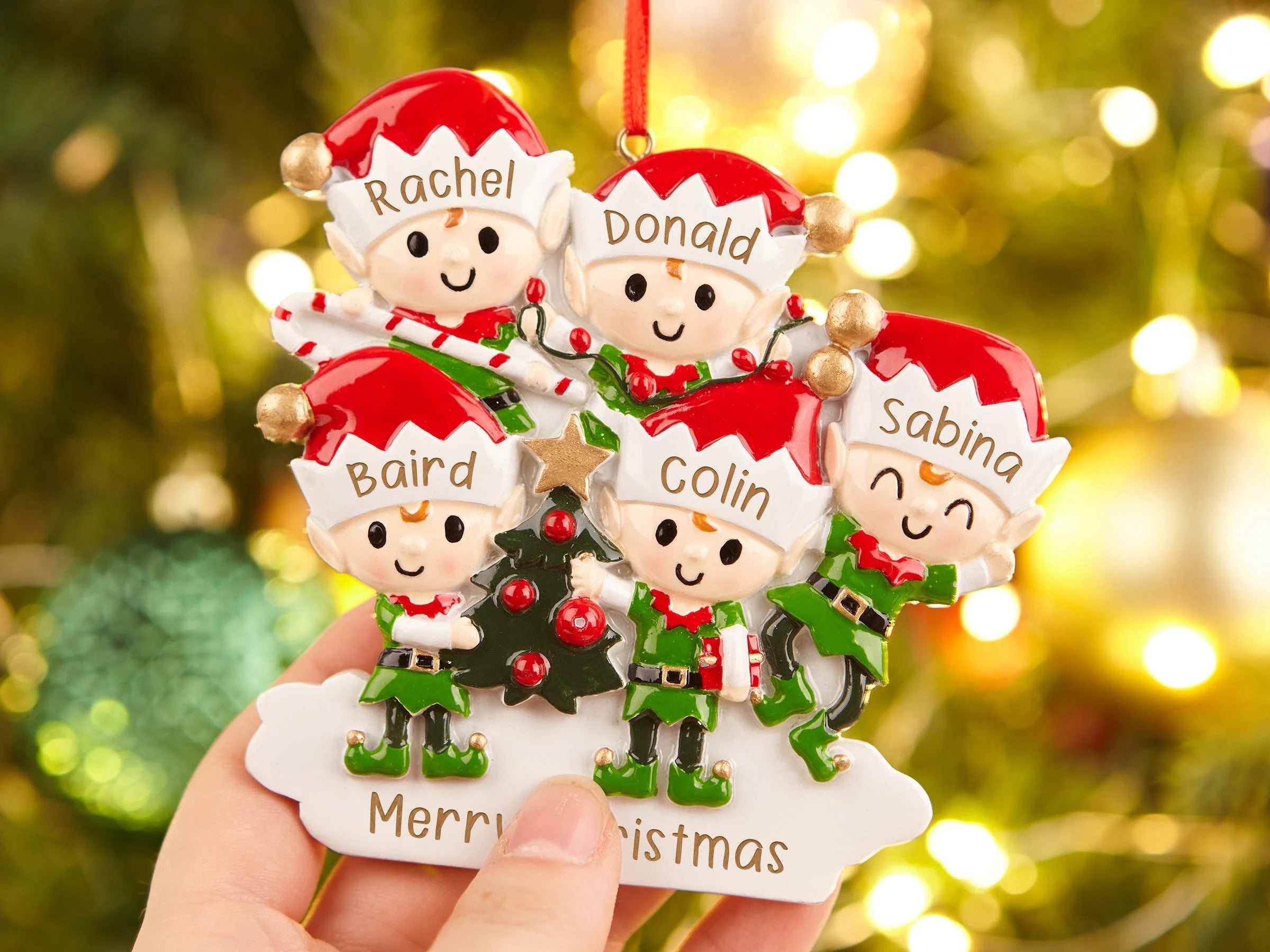 2025 Family Christmas Tree Ornament,Custom Resin Family Christmas Ornament,Engraved Ornaments,Christmas Gifts,Personalized Holiday Ornament