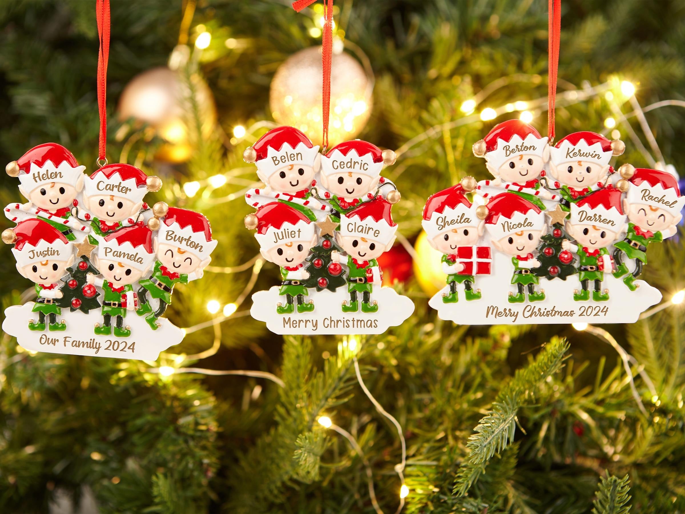 2025 Family Christmas Tree Ornament,Custom Resin Family Christmas Ornament,Engraved Ornaments,Christmas Gifts,Personalized Holiday Ornament