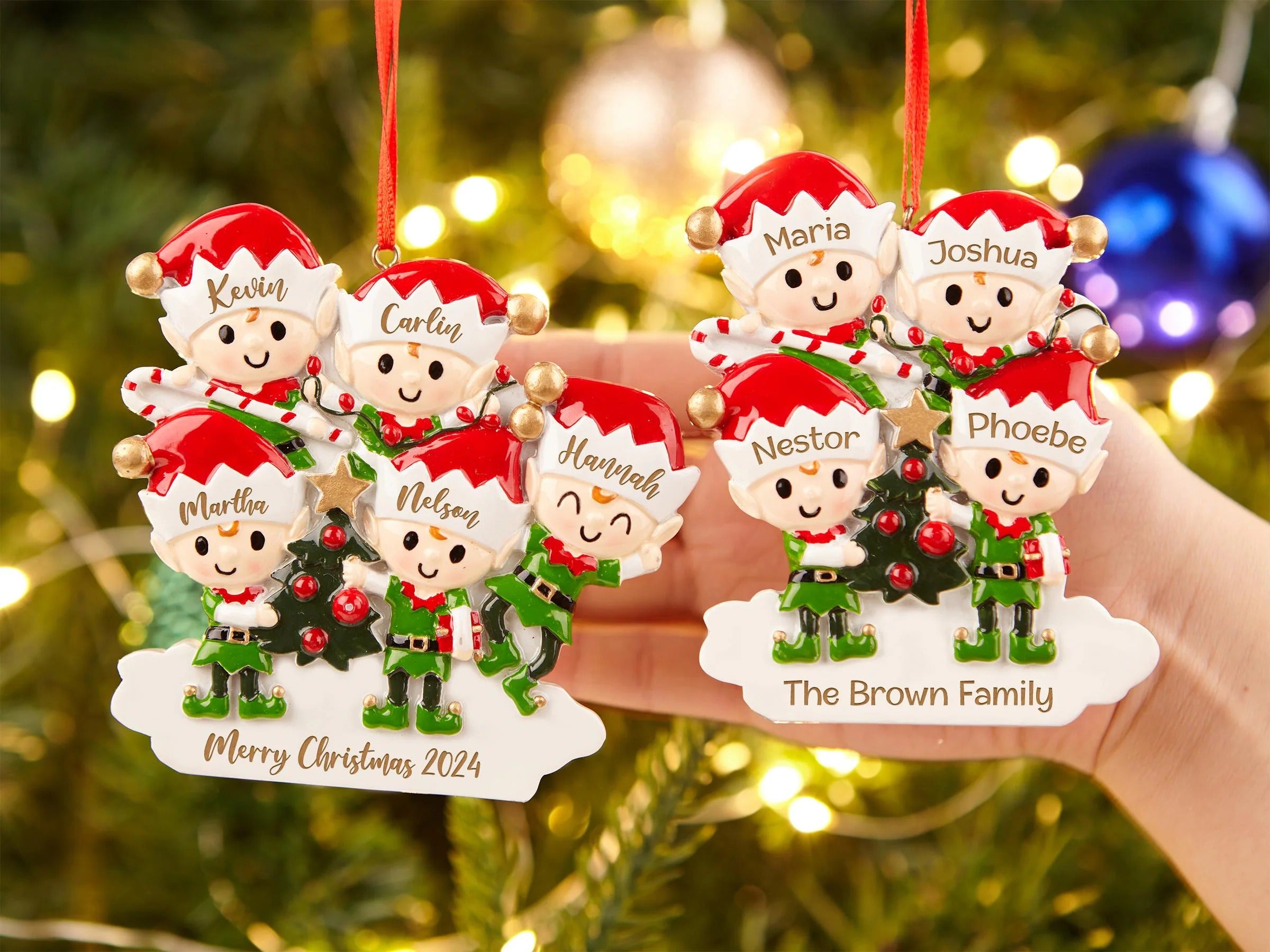 2025 Family Christmas Tree Ornament,Custom Resin Family Christmas Ornament,Engraved Ornaments,Christmas Gifts,Personalized Holiday Ornament