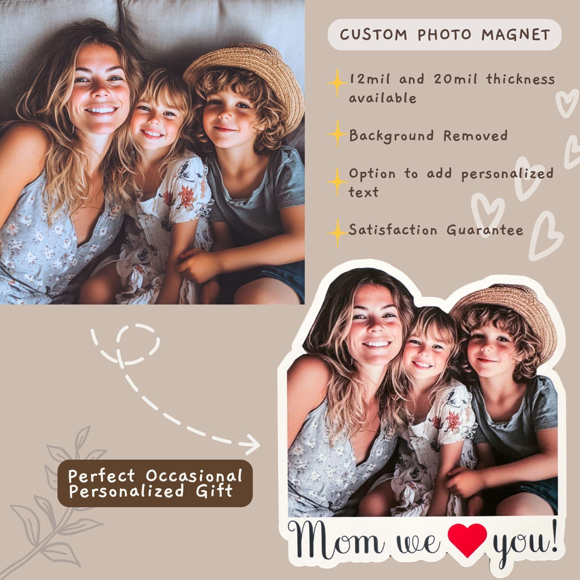 Custom Die Cut Fridge Magnet, Personalized Family Photo Magnets, Occasional Custom Printing Gift, Wedding Favor, Birthday Gift, Decorative