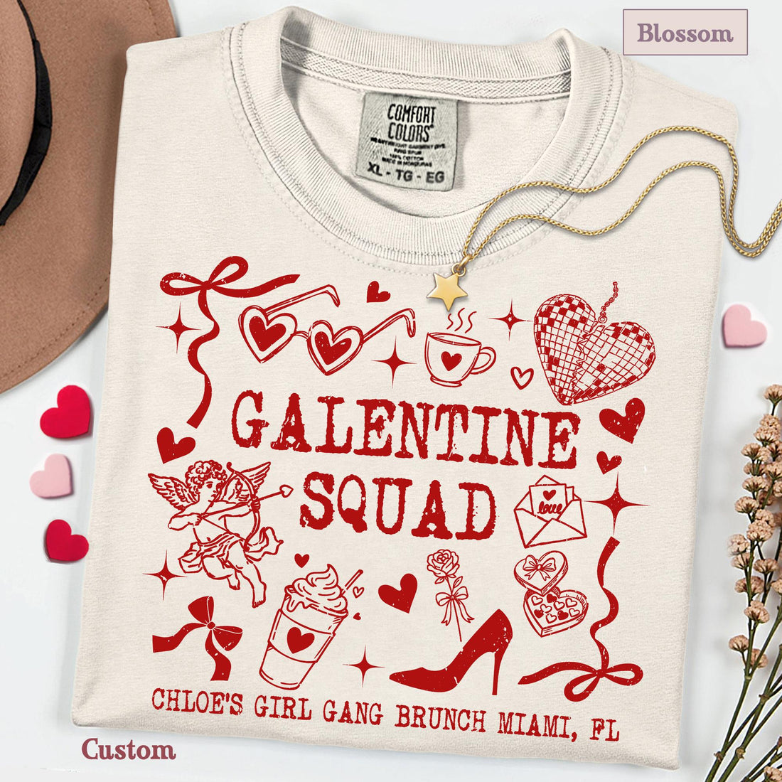 Galentine Squad Shirt, Custom Galentines Gift Ideas, Personalized Galentine Bruch TShirt, Girls Night Tee