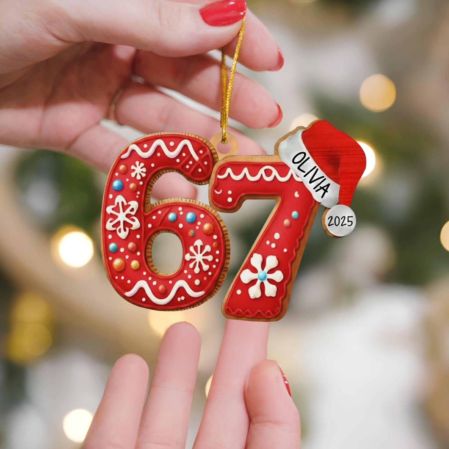 Custom Name Six Seven Ornament, Funny 6 7 Christmas Ornament, Kids Christmas Ornament, Gen Alpha Humor Ornament, Christmas Tree Decor