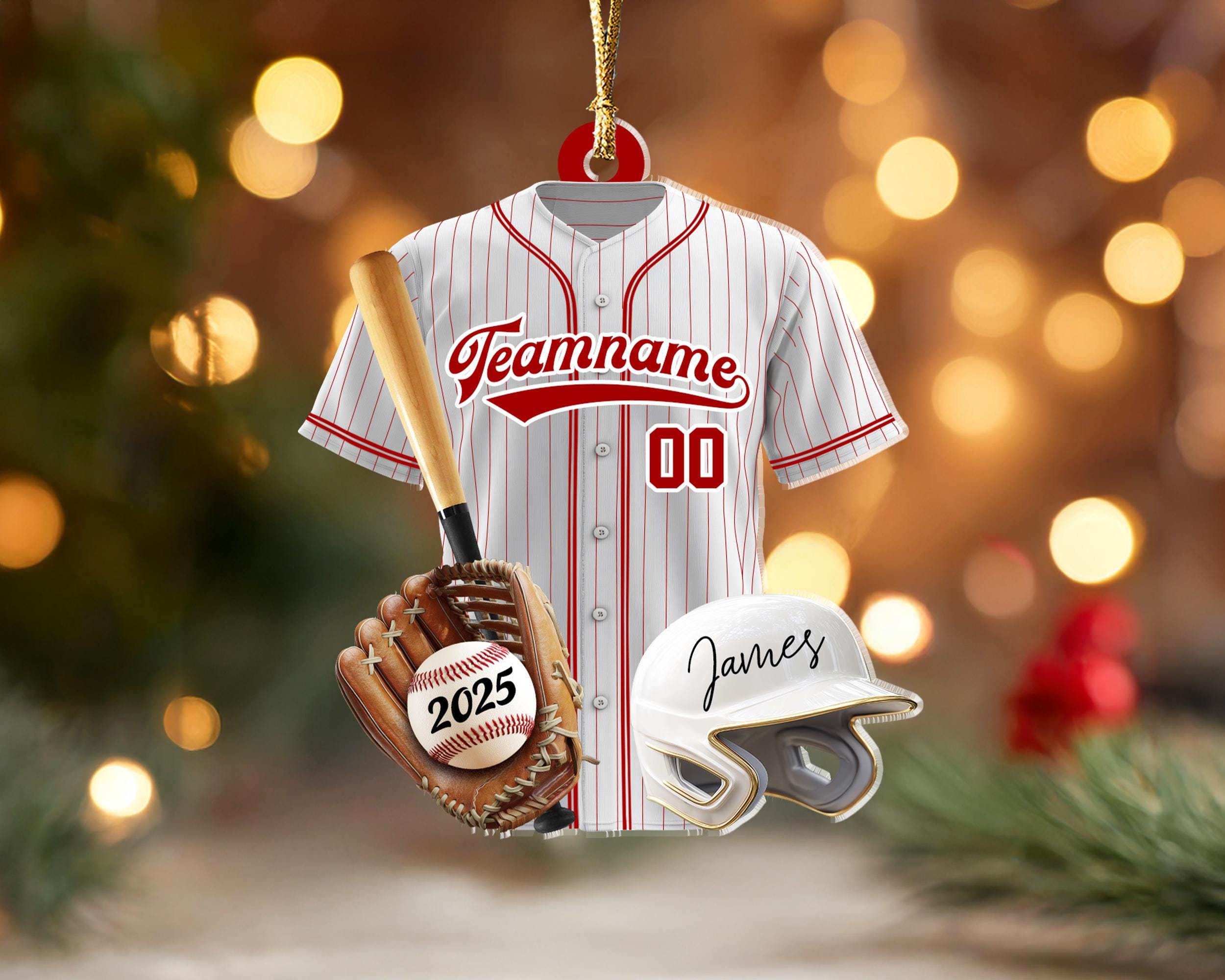 Personalized Baseball Player Christmas Ornament, Sport Ornament, Baseball Fan Gift, Baseball Team Gift, Team Christmas Gift, Christmas Decor