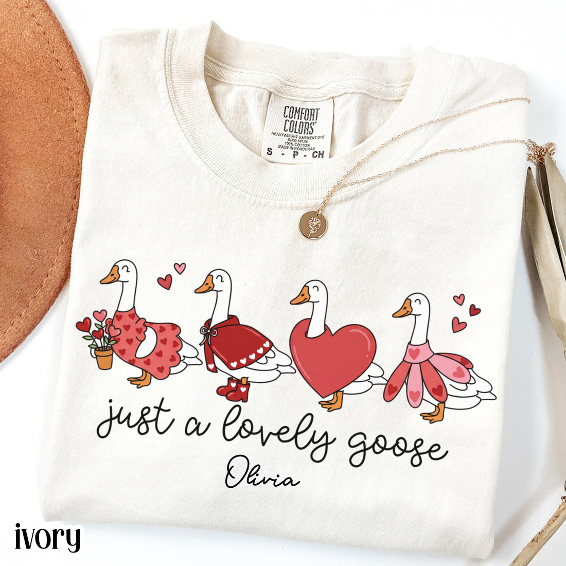 Valentines Day Comfort Colors Shirt Vday Goose T-Shirt Silly Animal Duck Tee V-day Cute Love Goose Outfit Idea Valentine's Day Tshirt Women