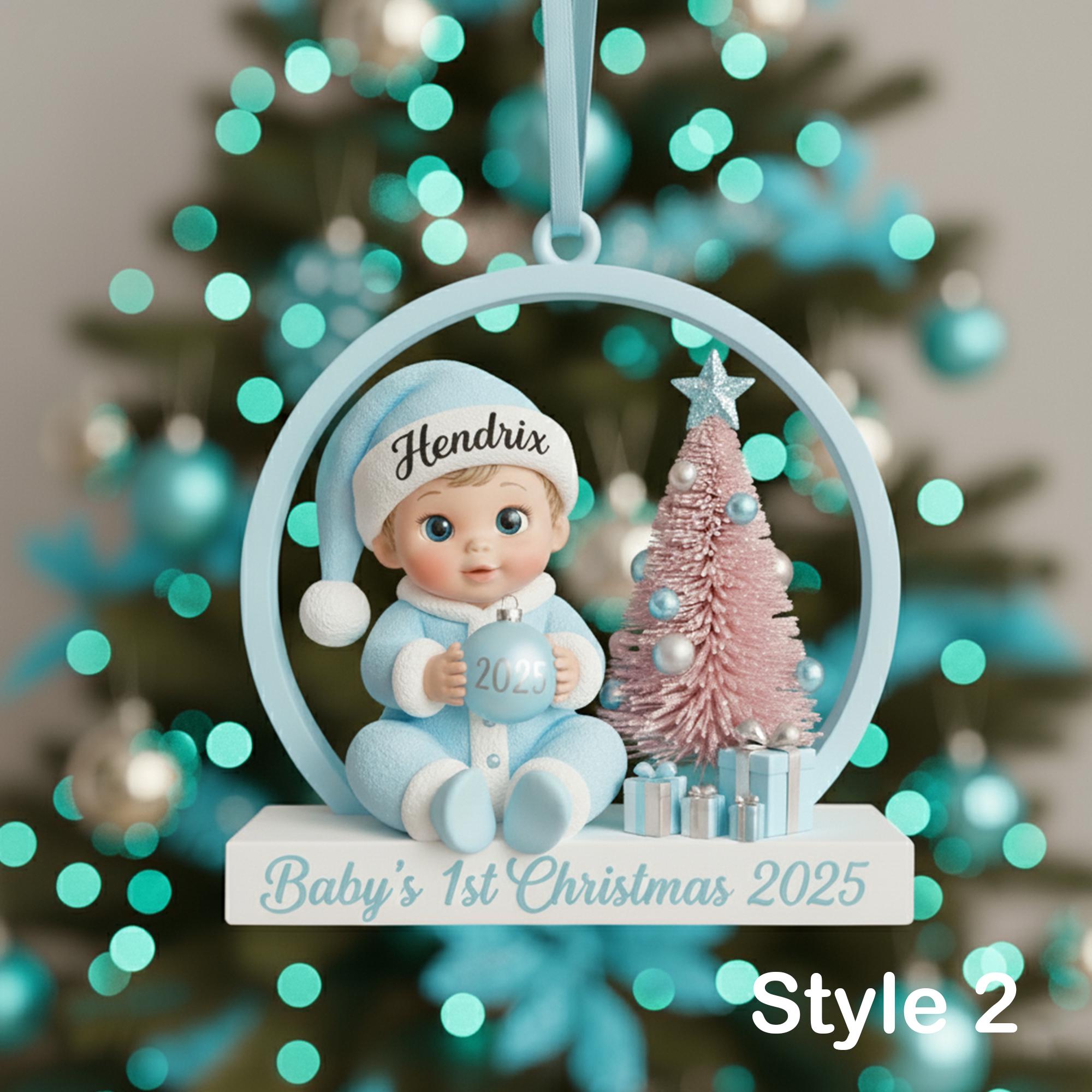 Personalized Baby’s First Christmas Ornament – Custom Acrylic Keepsake, Newborn Christmas Gift for Boys & Girls