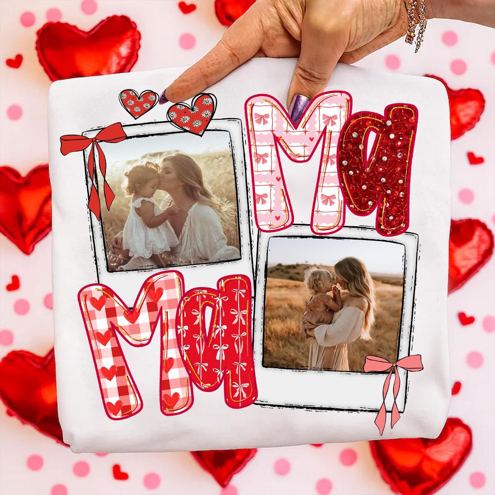 Preppy Mama Valentine Glitter Photo, Mimi Nana Gigi Coquette Bow Valentine, Leopard valentine, Heart Valentine, Valentine