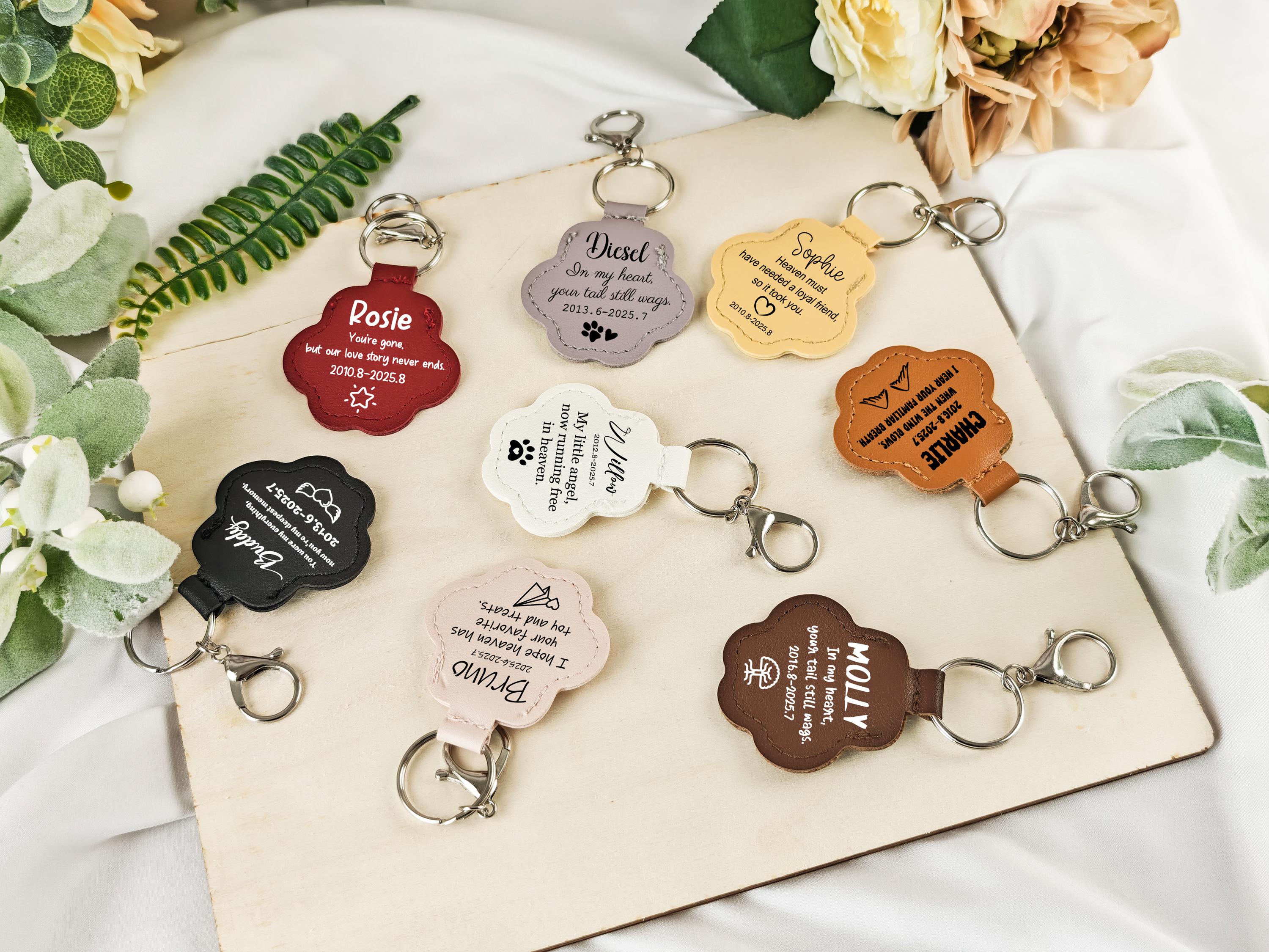 Pet Fur Keepsake Keychain,Dog Fur Keepsake Leather Pouch, Memorial Keychain for Dog,Pet Hair Storing