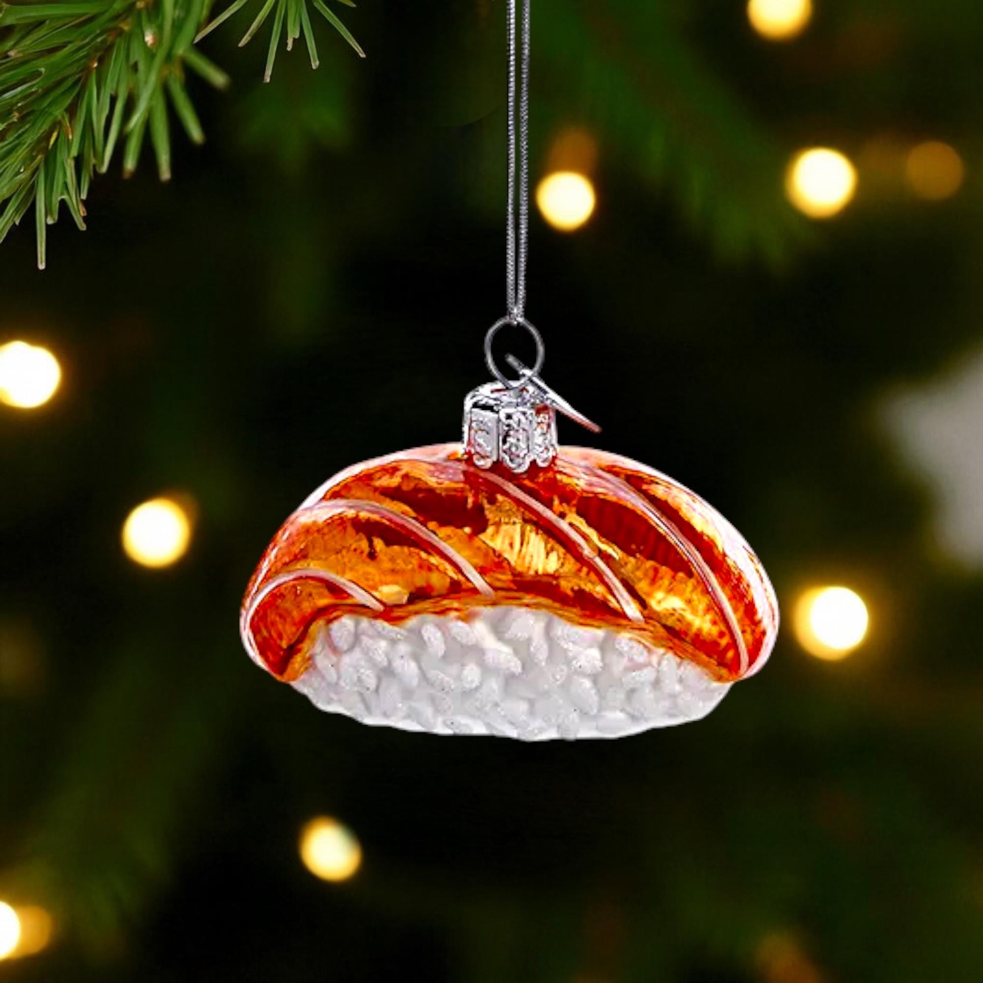 Hand-Painted Sushi Christmas Ornaments – Glass Foodie Tree Decor