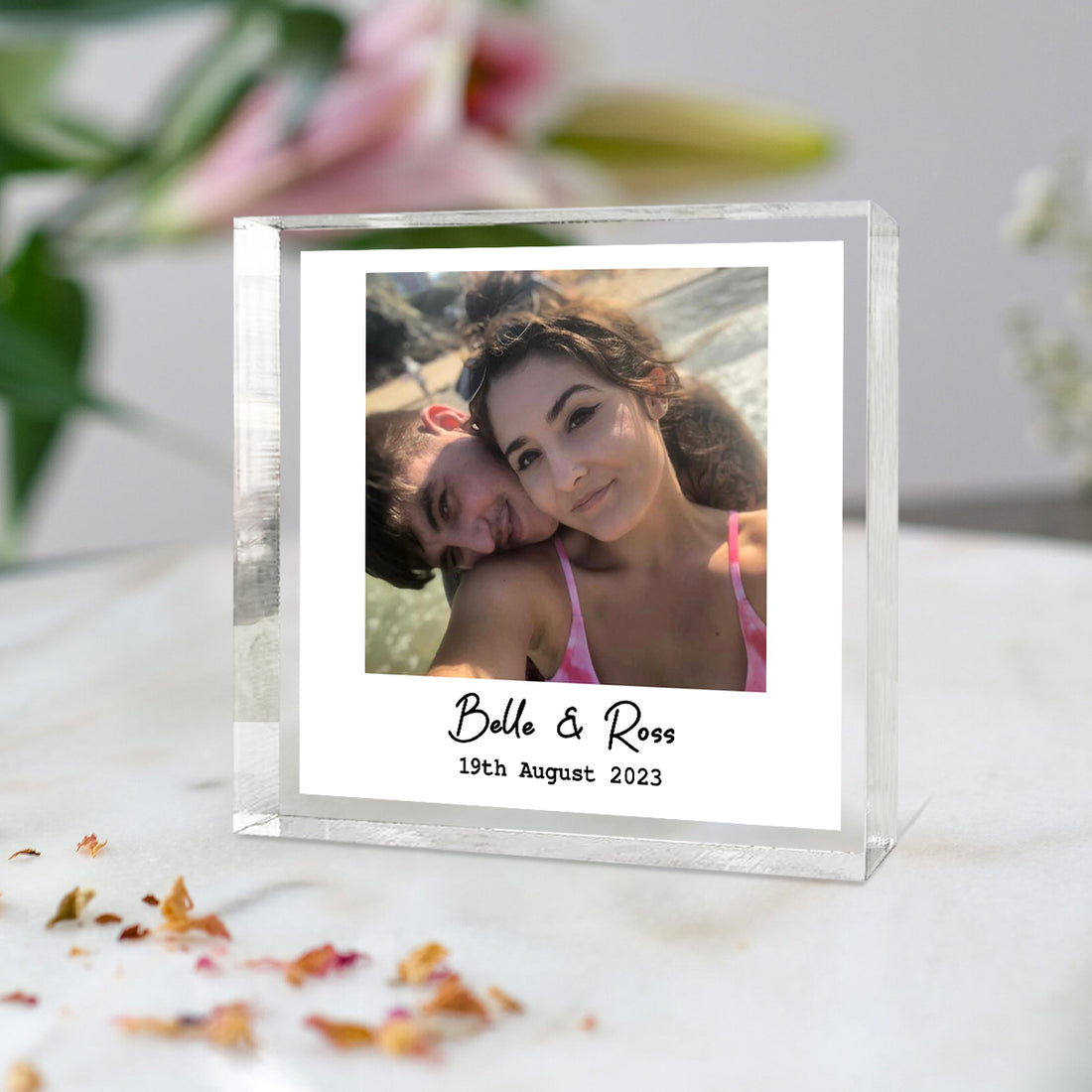 Personalized Engagement Photo Block, Engagement Gifts, Engaged Acrylic Photo Gift, Couple Gifts, Engagement Keepsake Memory Block