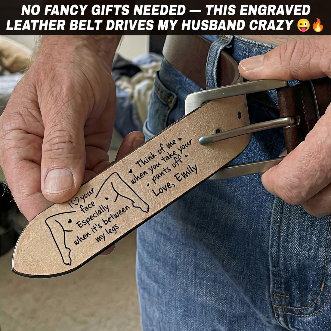 I Love Your Face Especially When It's Between My Legs Leather Belt, Custom Engraved Leather Belt, Anniversary Gift For Boyfriend Husband