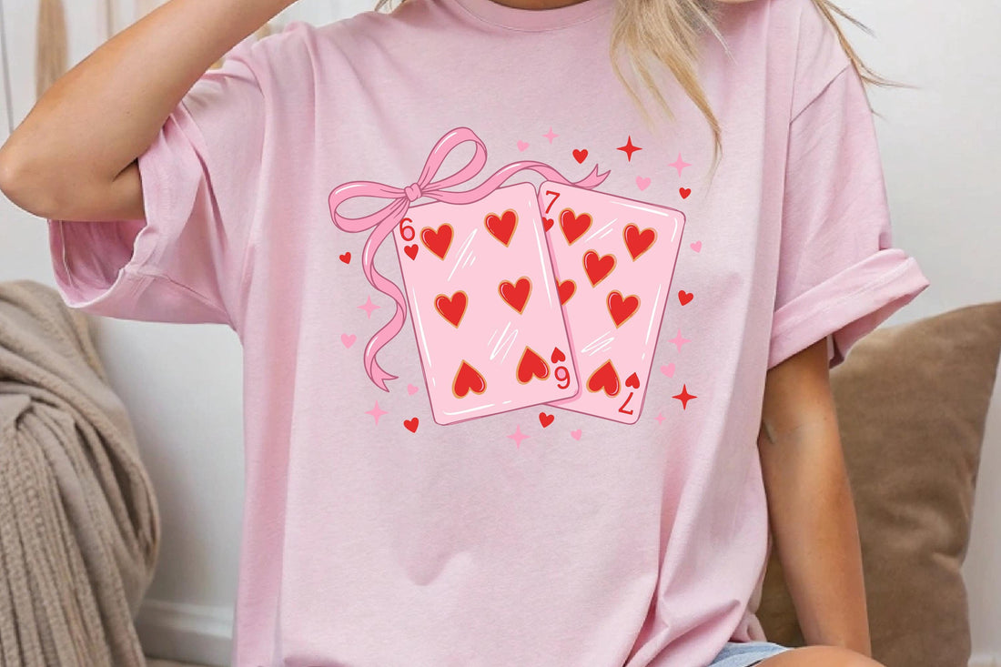 6 7 Playing Card Valentine Shirt, 67 Love Playing Card Tee, 6 7 Meme Valentine Sweater, Funny Valentine Sweatshirt, Happy Valentines Day Tee
