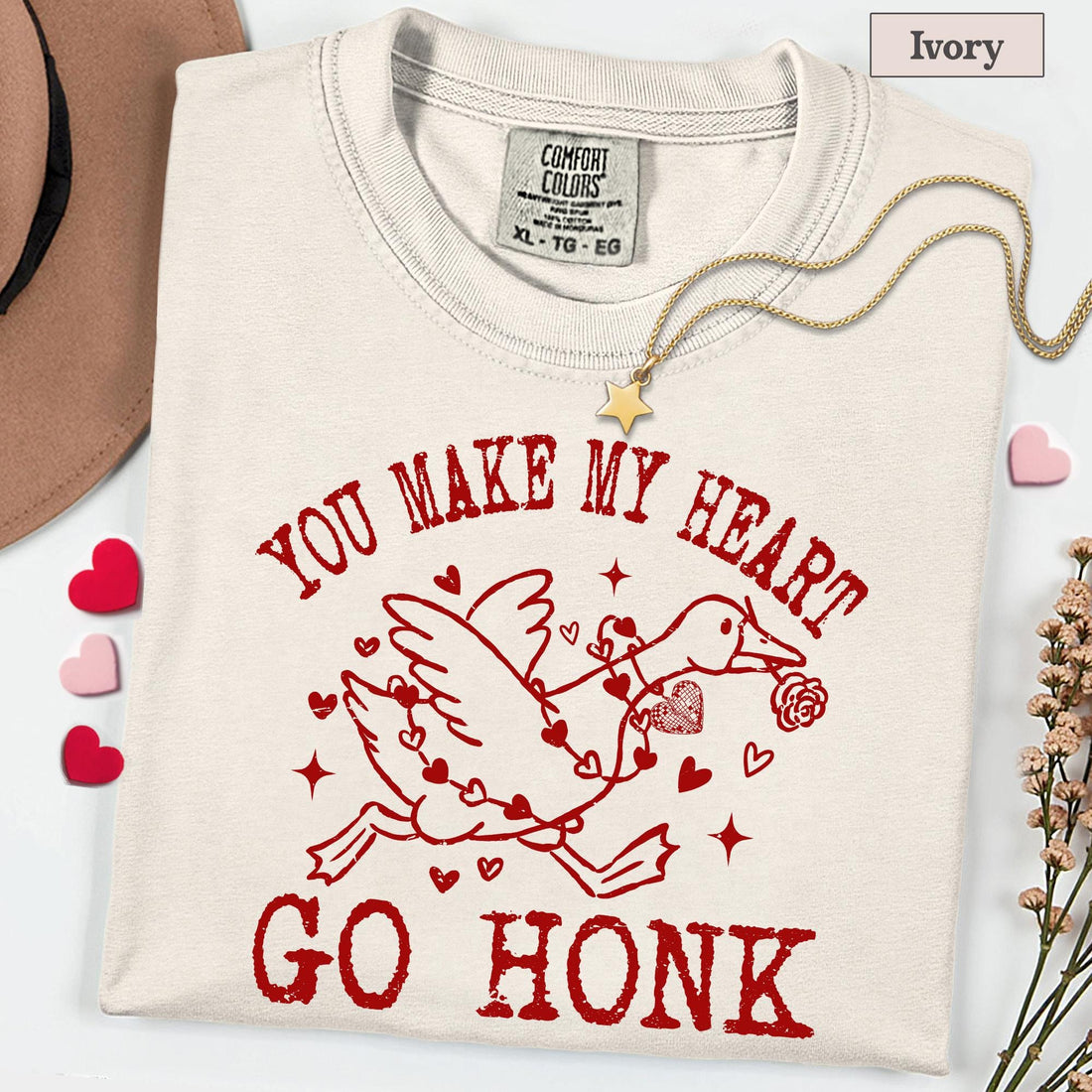 Valentine Goose Shirt, Funny Goose Love Tee, Valentines Women TShirt, Romantic Gift for Her