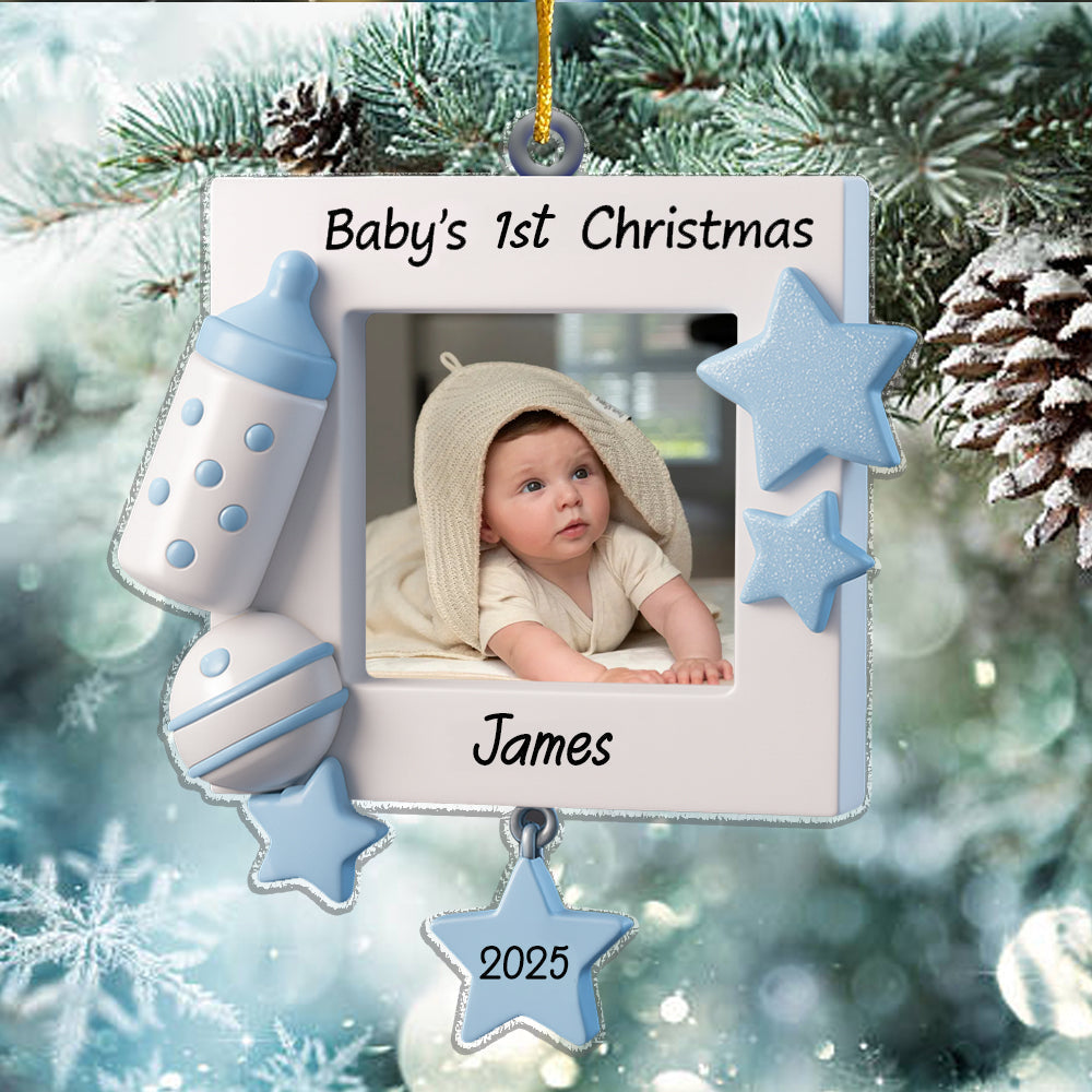 Personalized Baby's First Christmas Picture Frame Christmas Ornament Perfect Gift for Baby/Kid Custom Ornament - Christmas Ornament