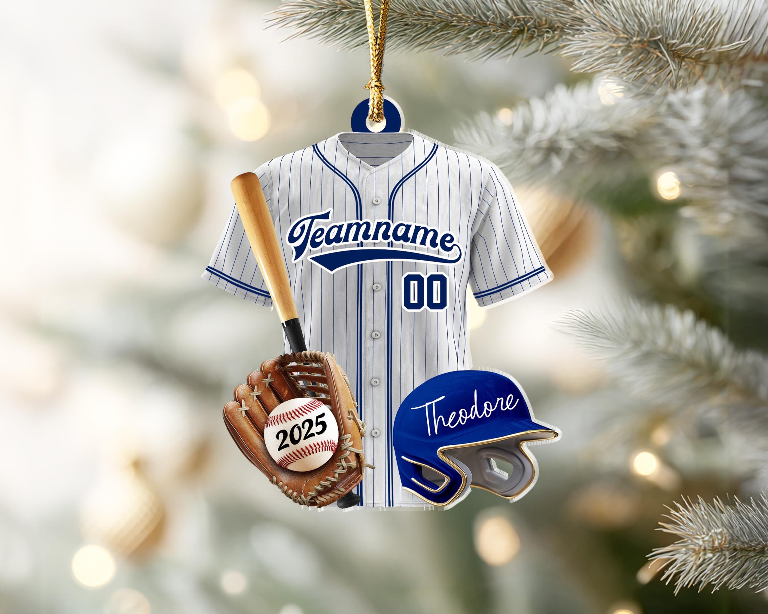 Personalized Baseball Player Christmas Ornament, Sport Ornament, Baseball Fan Gift, Baseball Team Gift, Team Christmas Gift, Christmas Decor