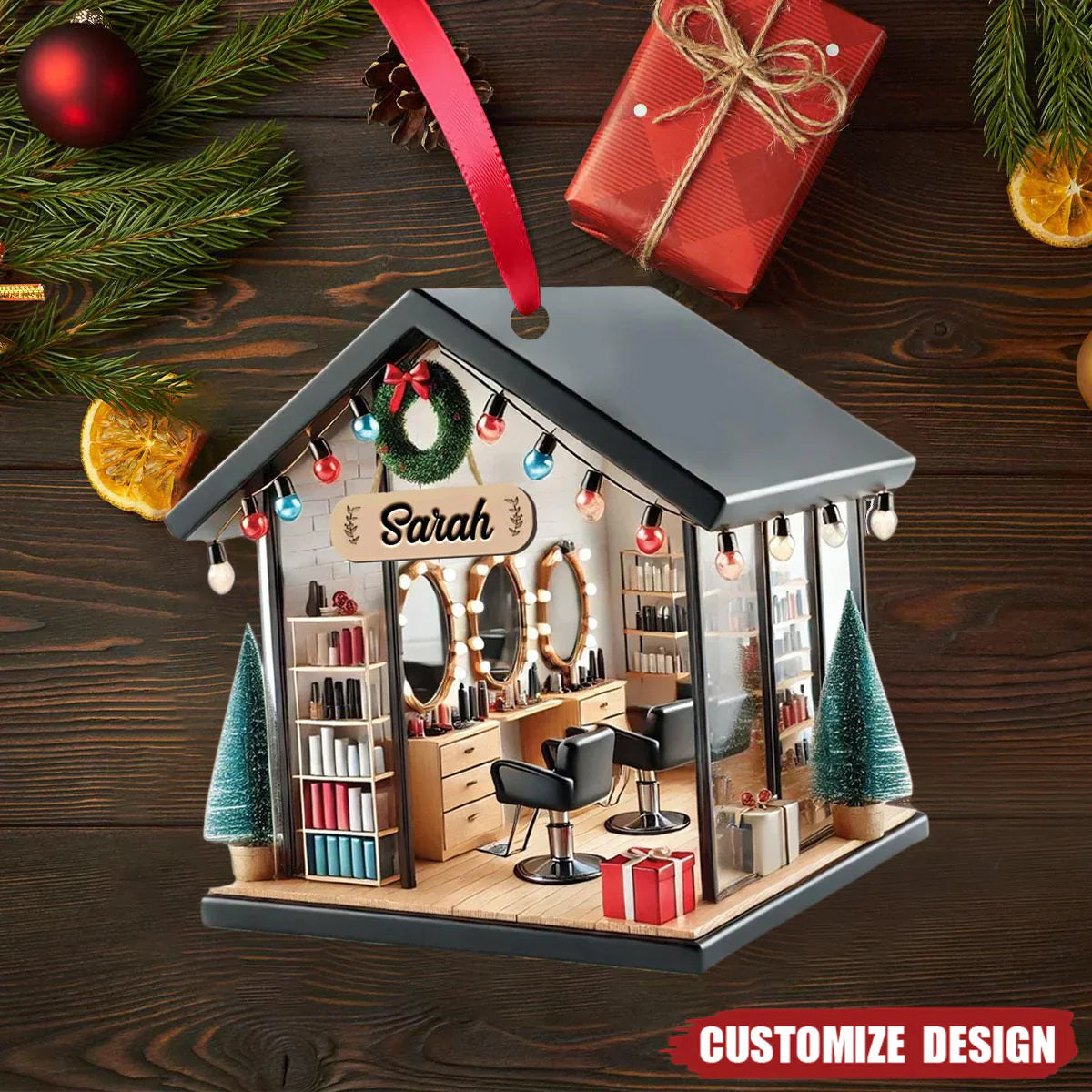 2025 New Release Personalized Hair Salon Acrylic Ornament Gift For Hairdresser