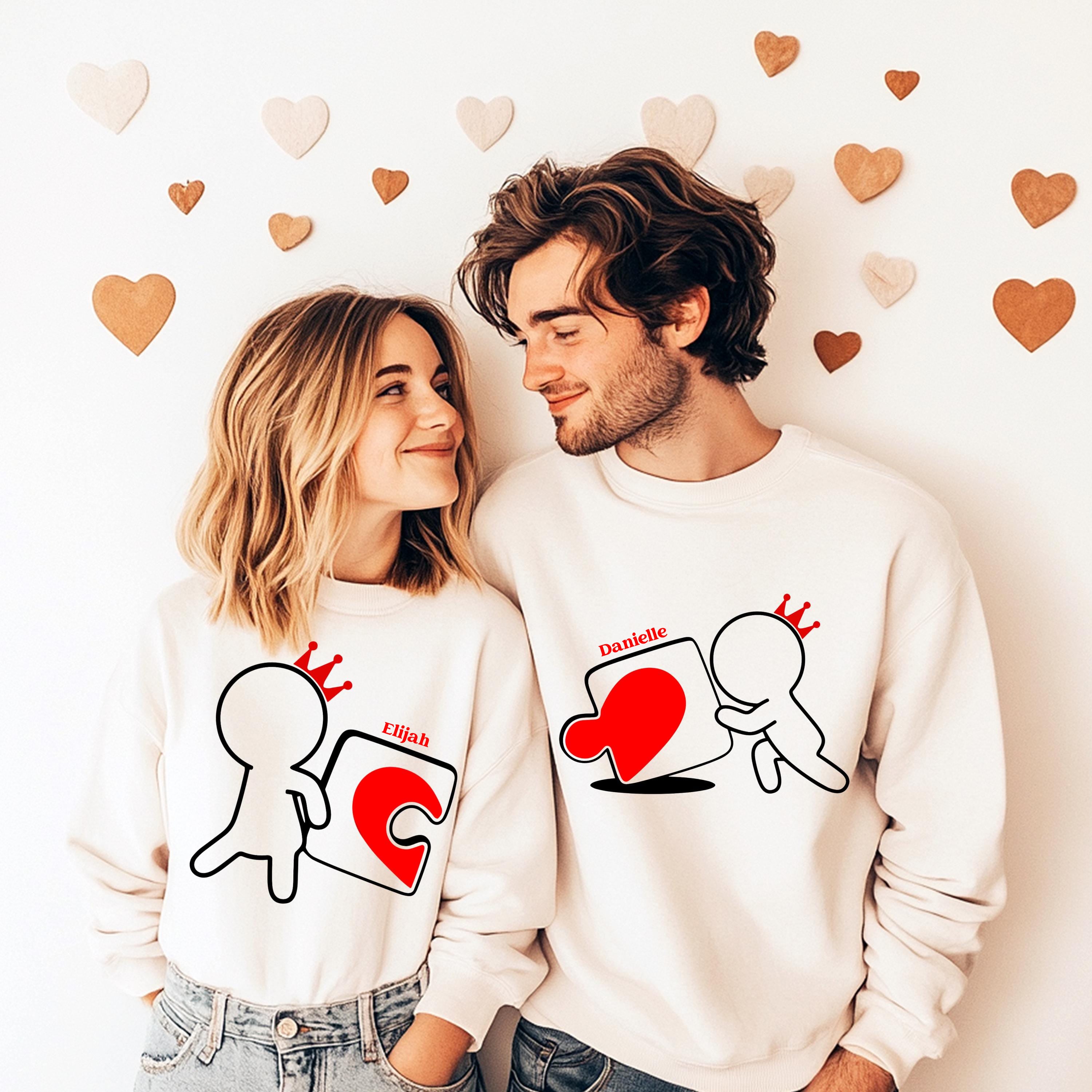 Couple Valentine Shirt, Matching Puzzle Heart Tshirt, Valentines Couples Gift, Funny Valentine Tees