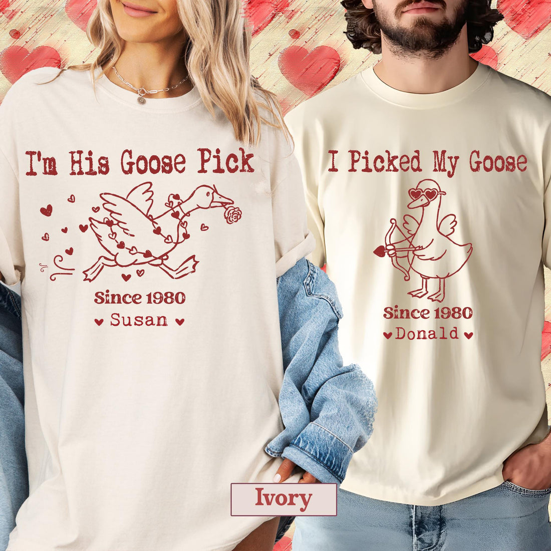 Couple Valentine Shirt, Valentine Goose Tshirt, Matching Valentines Day Tees, Honk Couples Gift