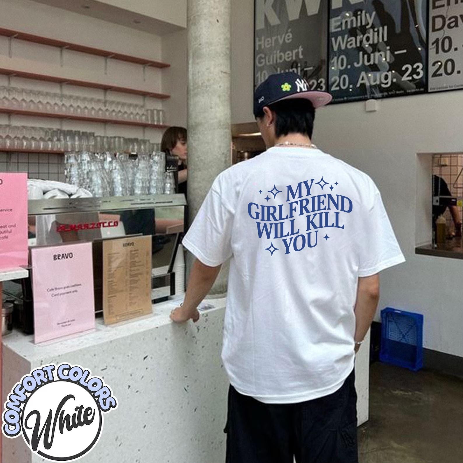 My Girlfriend Will Kill You Comfort Colors Shirt, Summer Shirts, Mens Beach Shirts, Funny Boyfriend Shirt, Anniversary Gift, Gift for Him