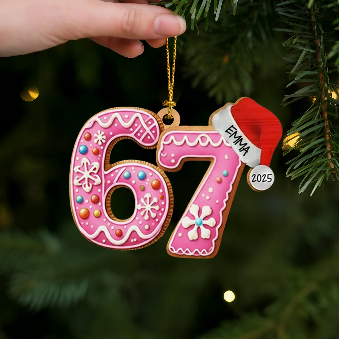 Custom Name Six Seven Ornament, Funny 6 7 Christmas Ornament, Kids Christmas Ornament, Gen Alpha Humor Ornament, Christmas Tree Decor