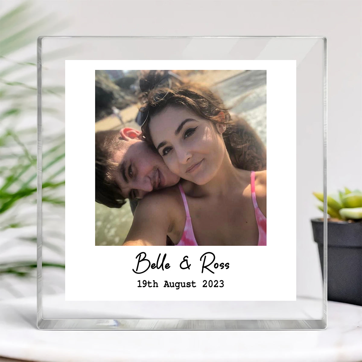 Engagement Personalised Photo Block, Engagement Gift, Anniversary Photo Frame, Wedding Gift, Engagement Acrylic Plaque