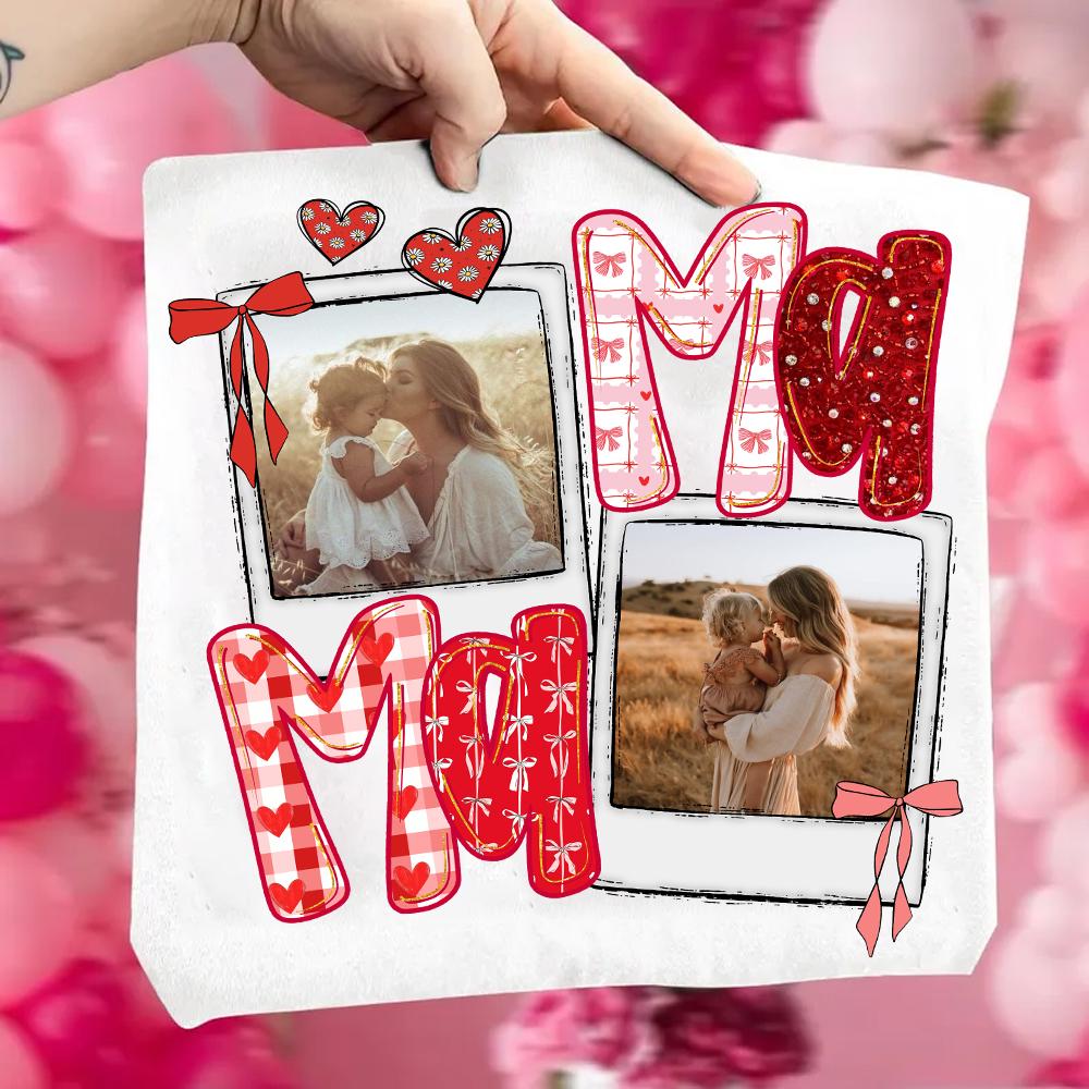 Preppy Mama Valentine Glitter Photo, Mimi Nana Gigi Coquette Bow Valentine, Leopard valentine, Heart Valentine, Valentine