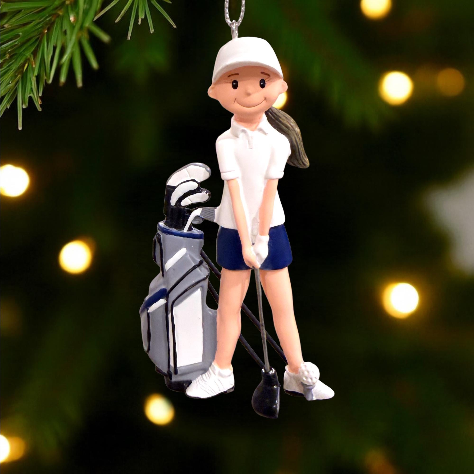 Personalized Golfer Ornament – Custom Golf Girl Christmas Gift