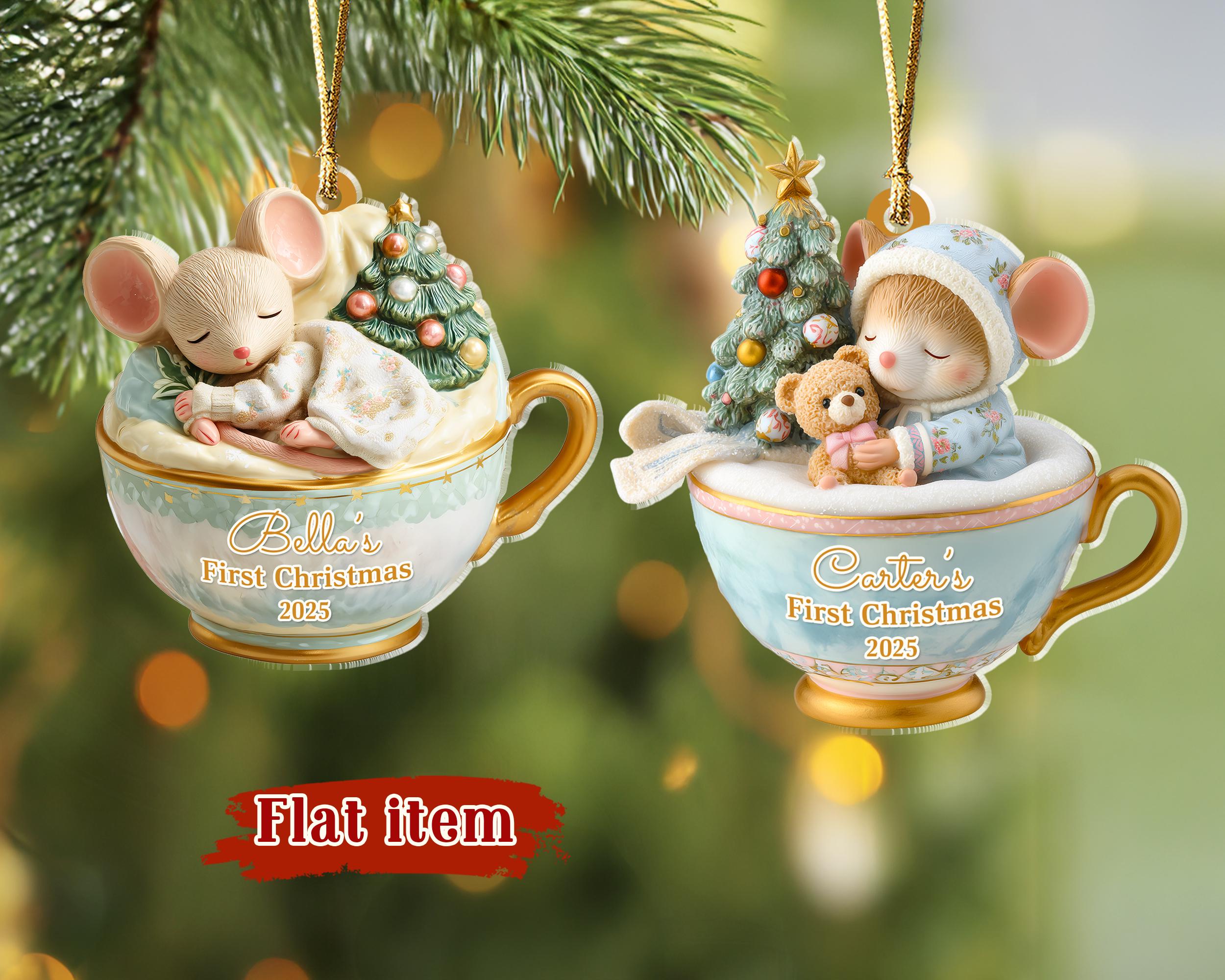 Personalized Baby's 1st Christmas Ornament, Newborn Ornament, Baby's First Christmas Gift, New Baby Ornament, Baby Shower Gift, Xmas Decor