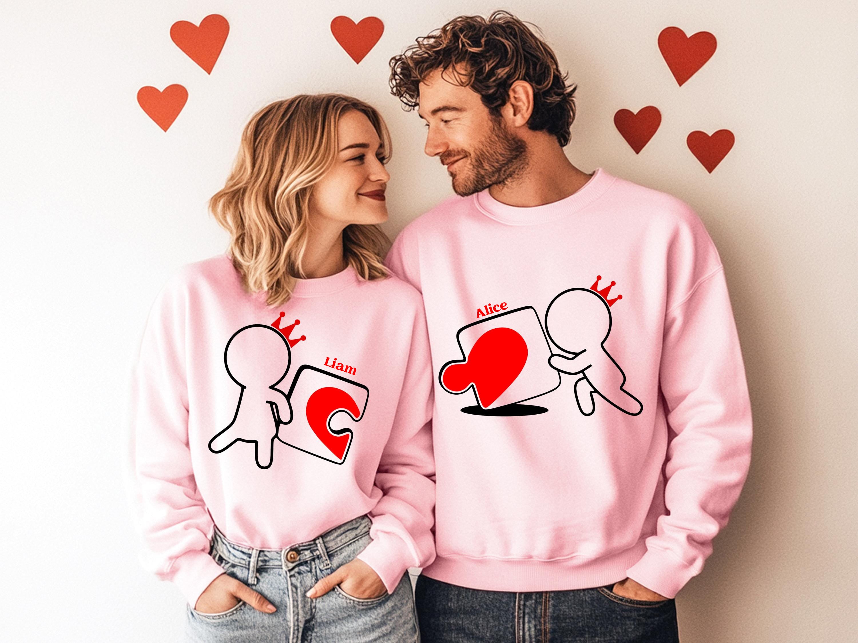 Couple Valentine Shirt, Matching Puzzle Heart Tshirt, Valentines Couples Gift, Funny Valentine Tees