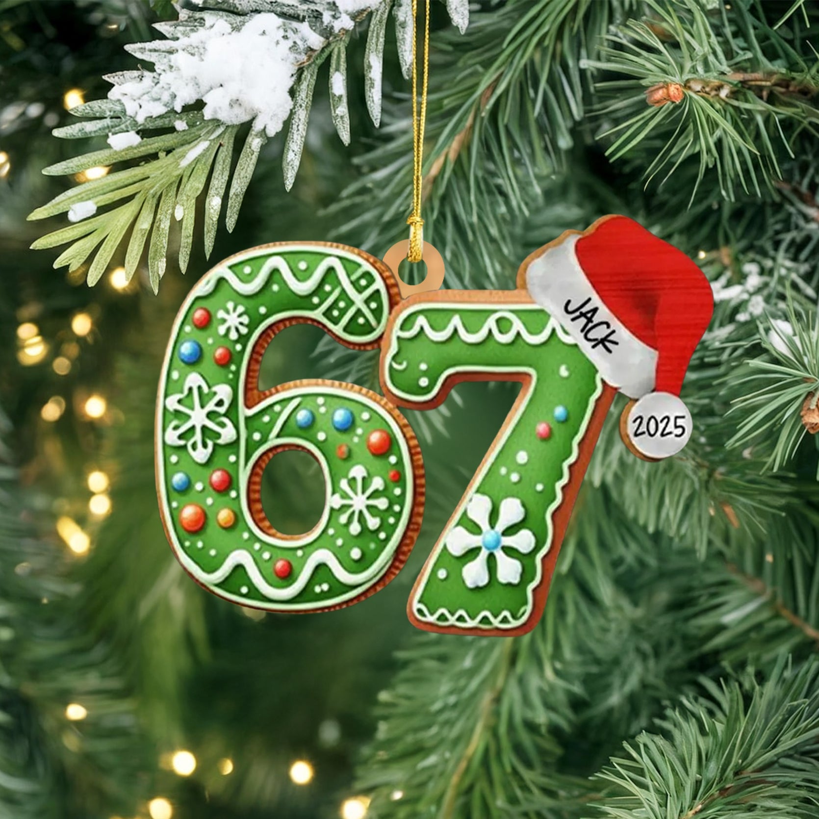 Custom Name Six Seven Ornament, Funny 6 7 Christmas Ornament, Kids Christmas Ornament, Gen Alpha Humor Ornament, Christmas Tree Decor