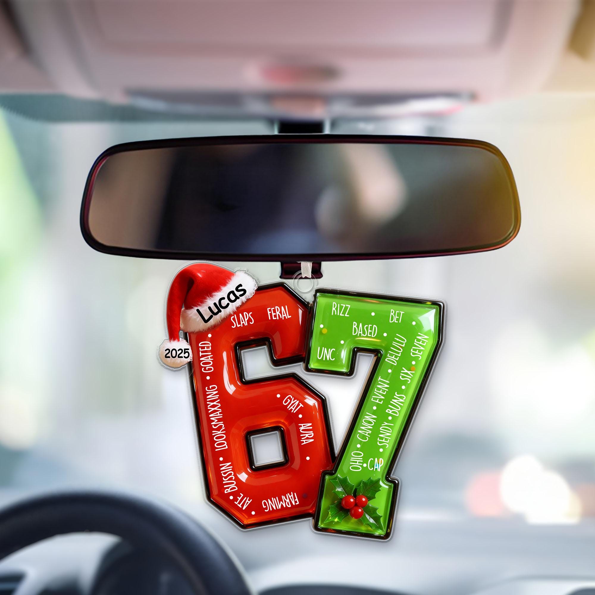 Funny Teen Slang Ornament 67, Custom Name Christmas Ornament for Teens, Gen Z Meme Ornament, Cool Boy Gift, 2025 Trend Ornament