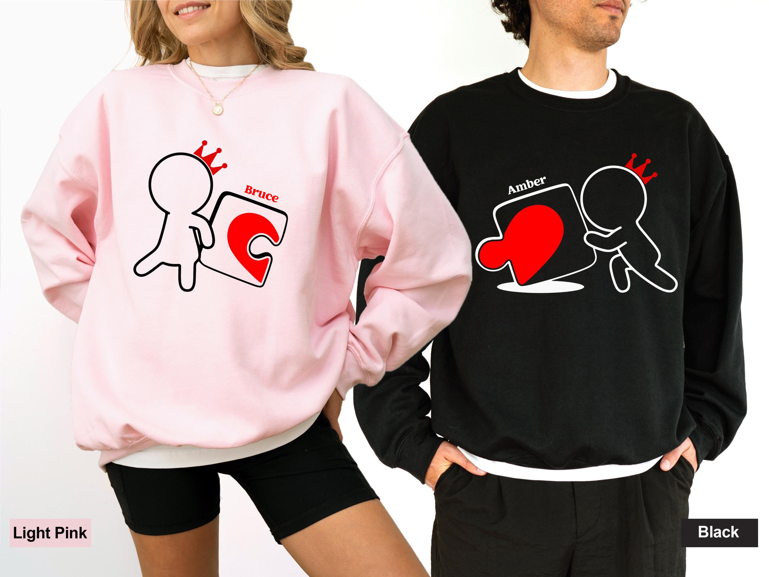 Couple Valentine Shirt, Matching Puzzle Heart Tshirt, Valentines Couples Gift, Funny Valentine Tees