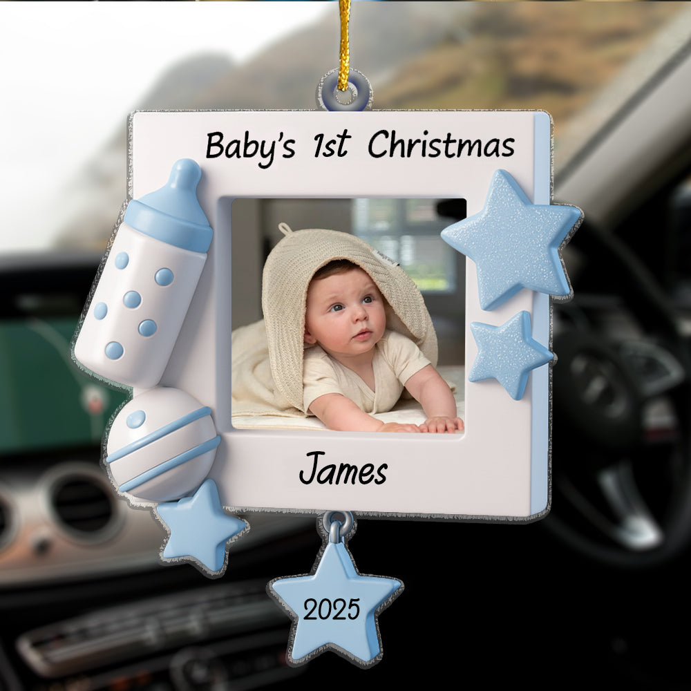 Personalized Baby's First Christmas Picture Frame Christmas Ornament Perfect Gift for Baby/Kid Custom Ornament - Christmas Ornament