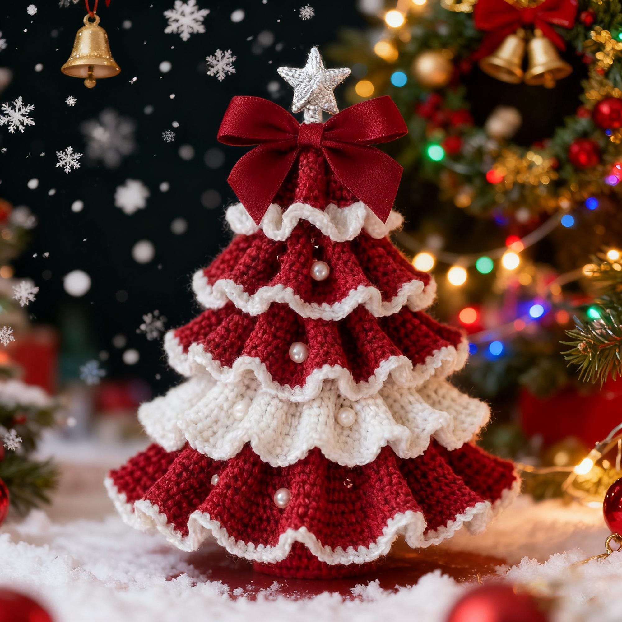 Crochet Christmas Tree Kit, Handmade Crochet Ornament Kit, Holiday Home Decor