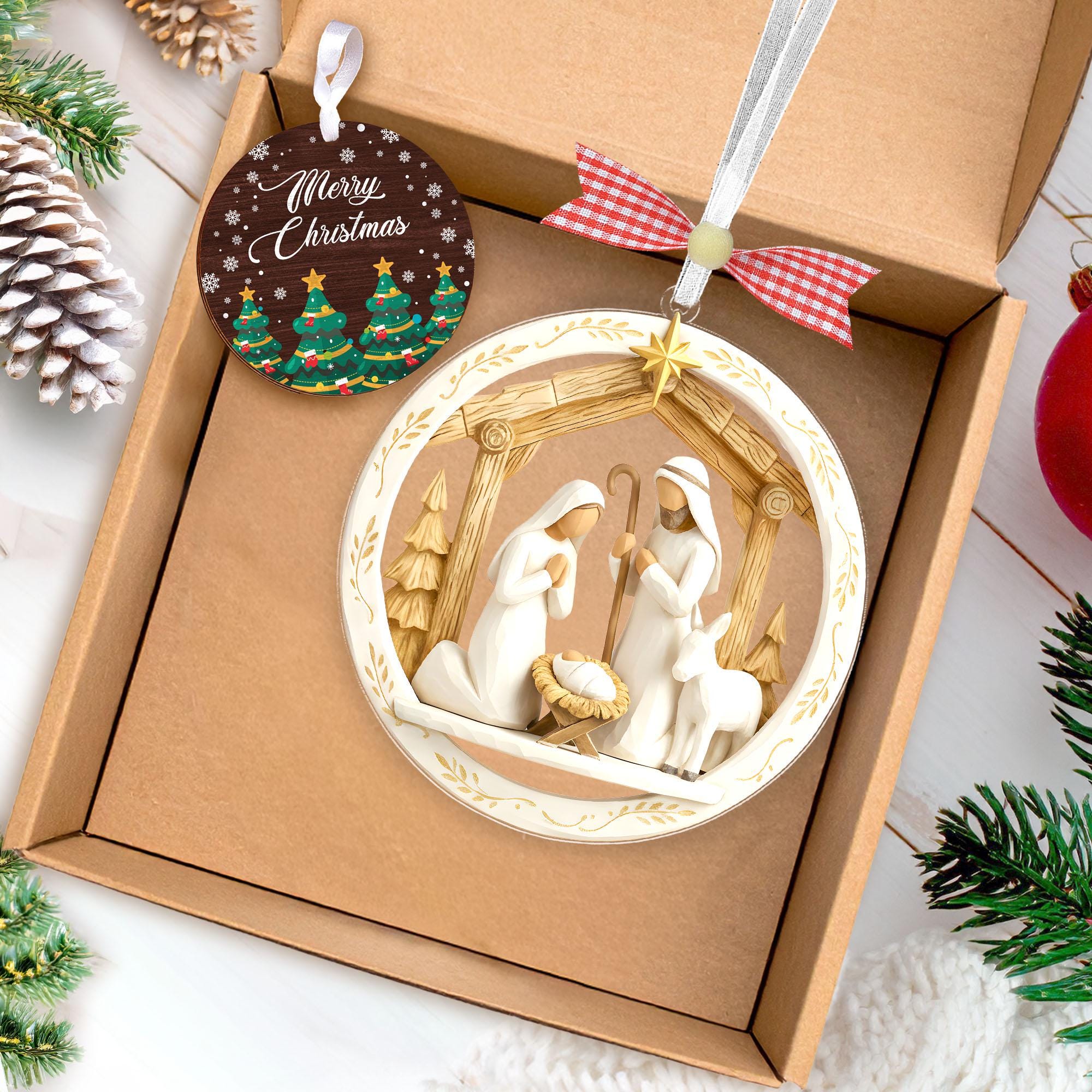 Nativity Jesus Ornament,Nativity Scene Christmas Ornament,Christian Holiday Gift Decor,Regilious Gift,Meaningful Xmas Gift,Jesus Ornament