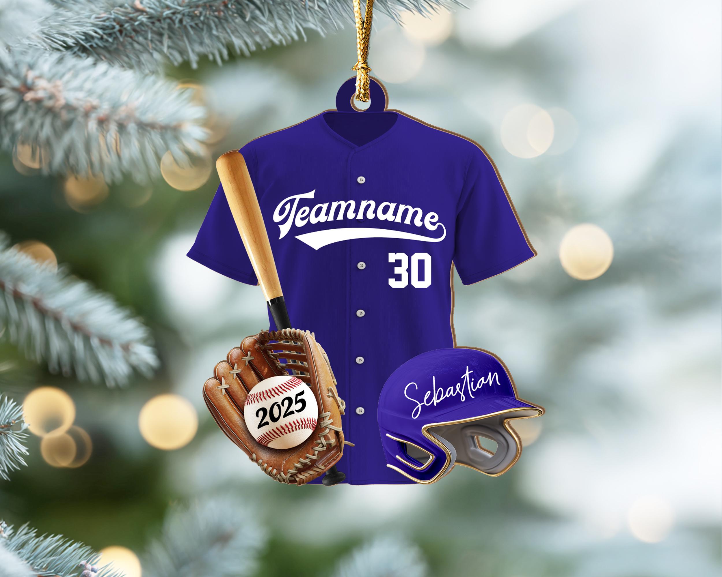 Personalized Baseball Player Christmas Ornament, Sport Ornament, Baseball Fan Gift, Baseball Team Gift, Team Christmas Gift, Christmas Decor