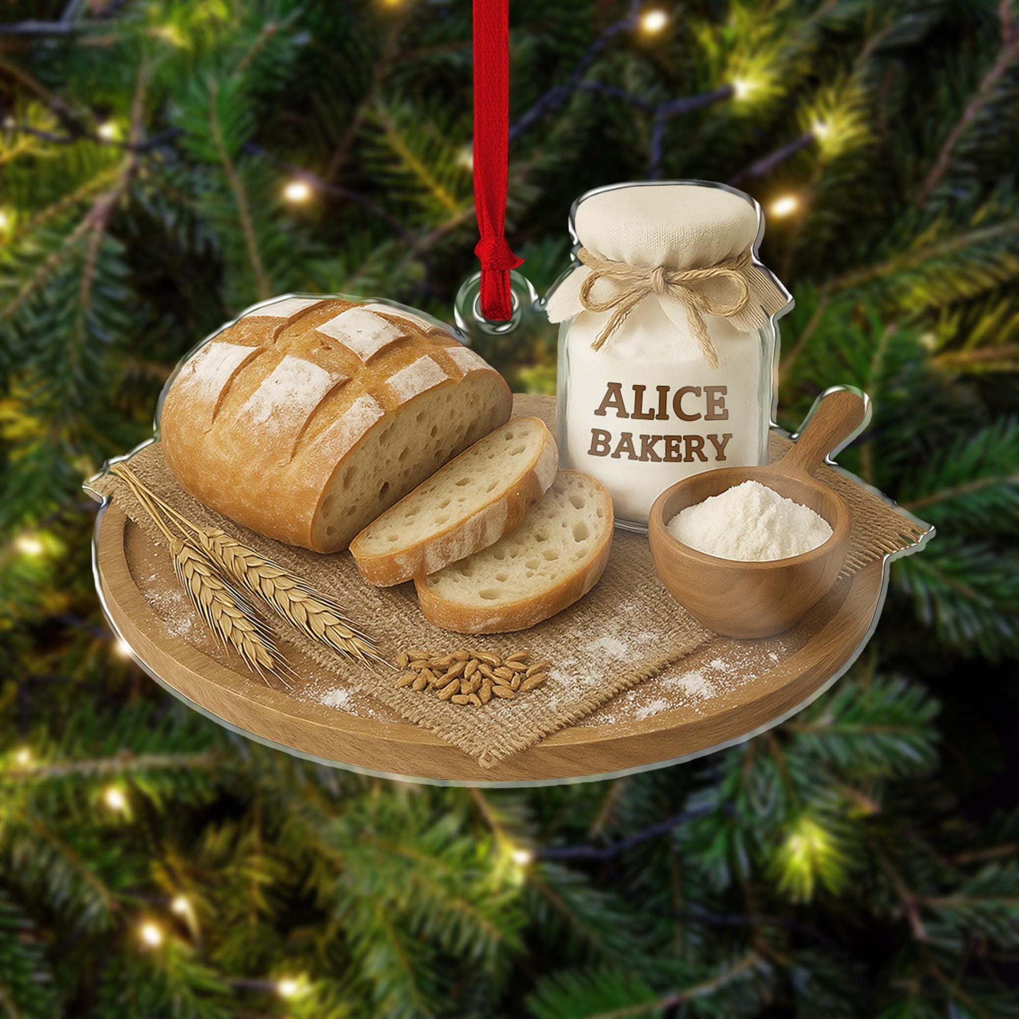 Personalized Sourdough Starter Jar Christmas Ornament, Sourdough Bread Ornament, Sourdough Ornament Gift, Baking Lovers Gift,Sourdough Lover