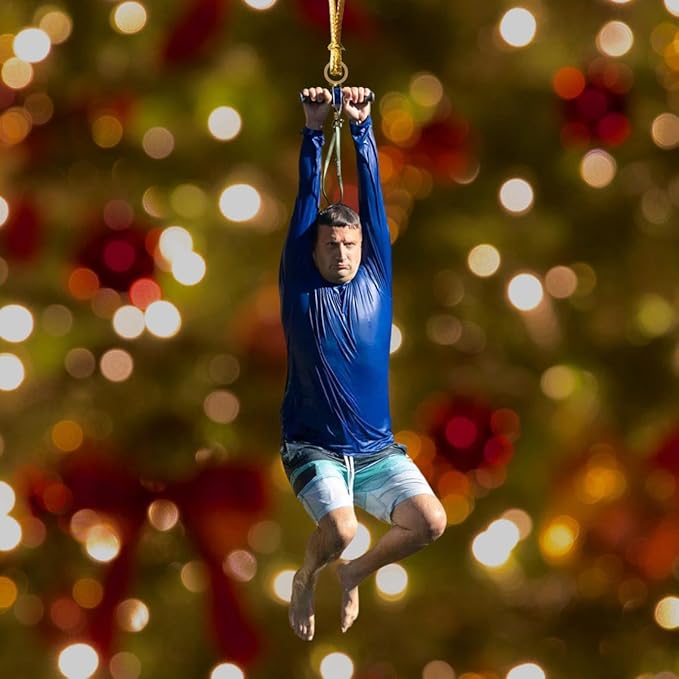 I Think You Should Leave Zip Line Acrylic Christmas Ornament, Meme Christmas Tree Decor Gift, Tim Robinson ITYSL Ornament