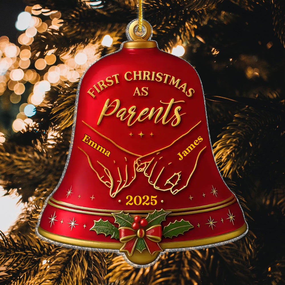 Custom Acrylic Ornament - Personalized Anniversary Christmas Wedding Gifts For Husband And Wife, Him And Her - Together Under The Christmas Bells