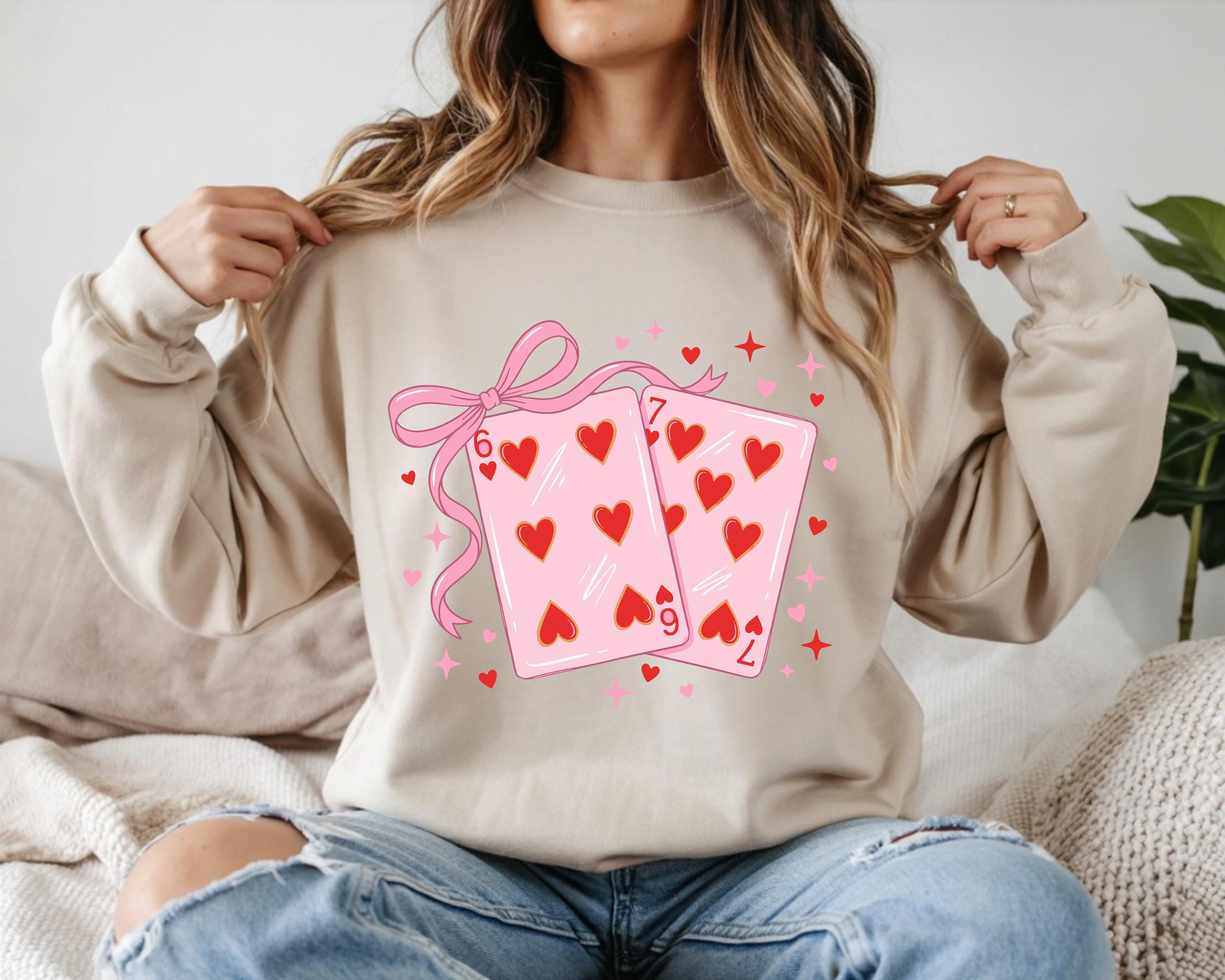 6 7 Playing Card Valentine Shirt, 67 Love Playing Card Tee, 6 7 Meme Valentine Sweater, Funny Valentine Sweatshirt, Happy Valentines Day Tee