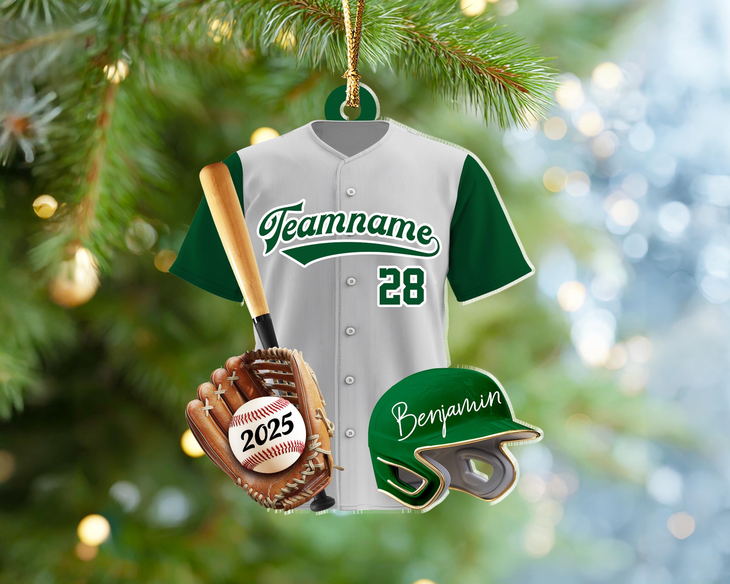 Personalized Baseball Player Christmas Ornament, Sport Ornament, Baseball Fan Gift, Baseball Team Gift, Team Christmas Gift, Christmas Decor