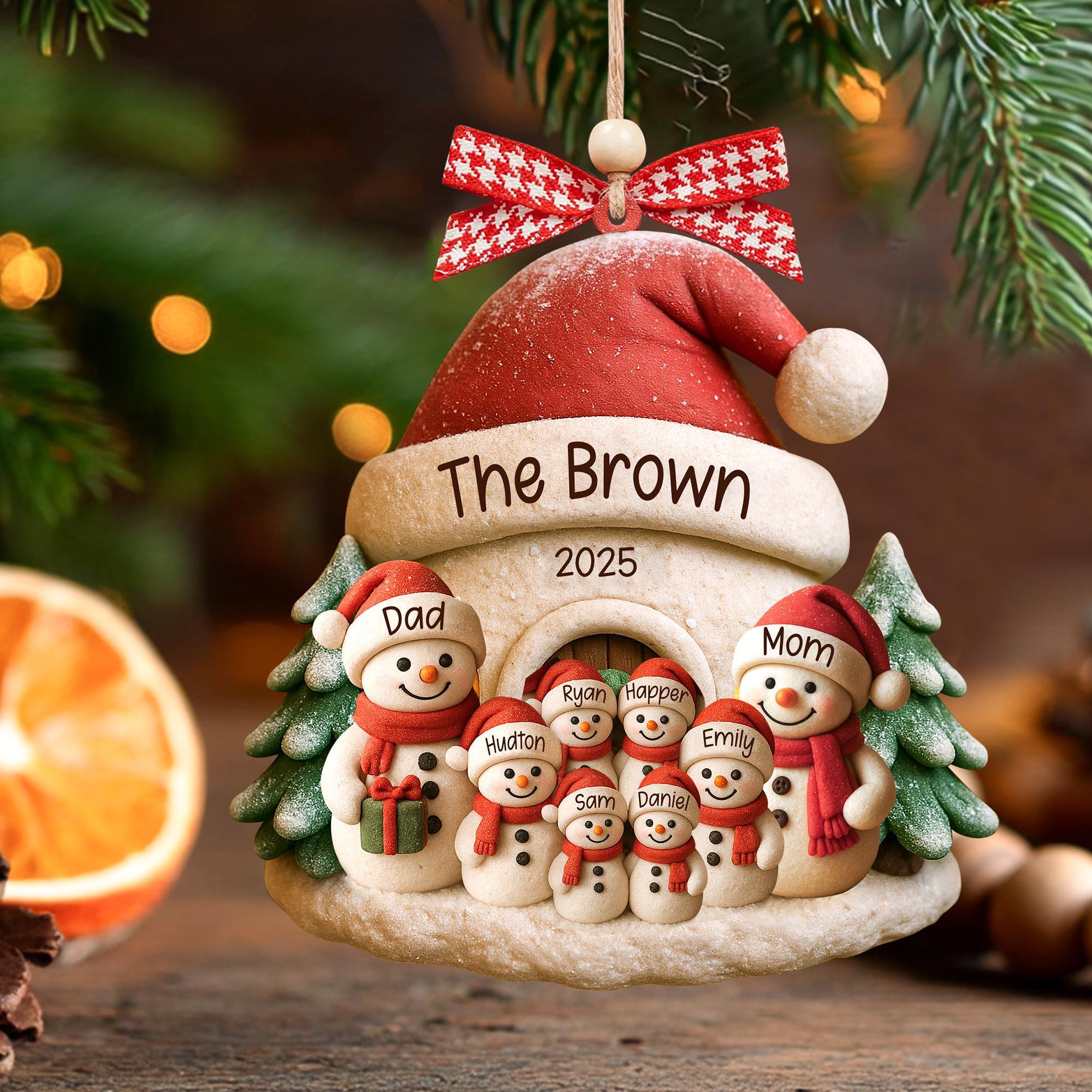 Personalized Snowman Ornament, Acrylic Family Christmas Tree Decor, Holiday Keepsake, Christmas Decor, Xmas Gift