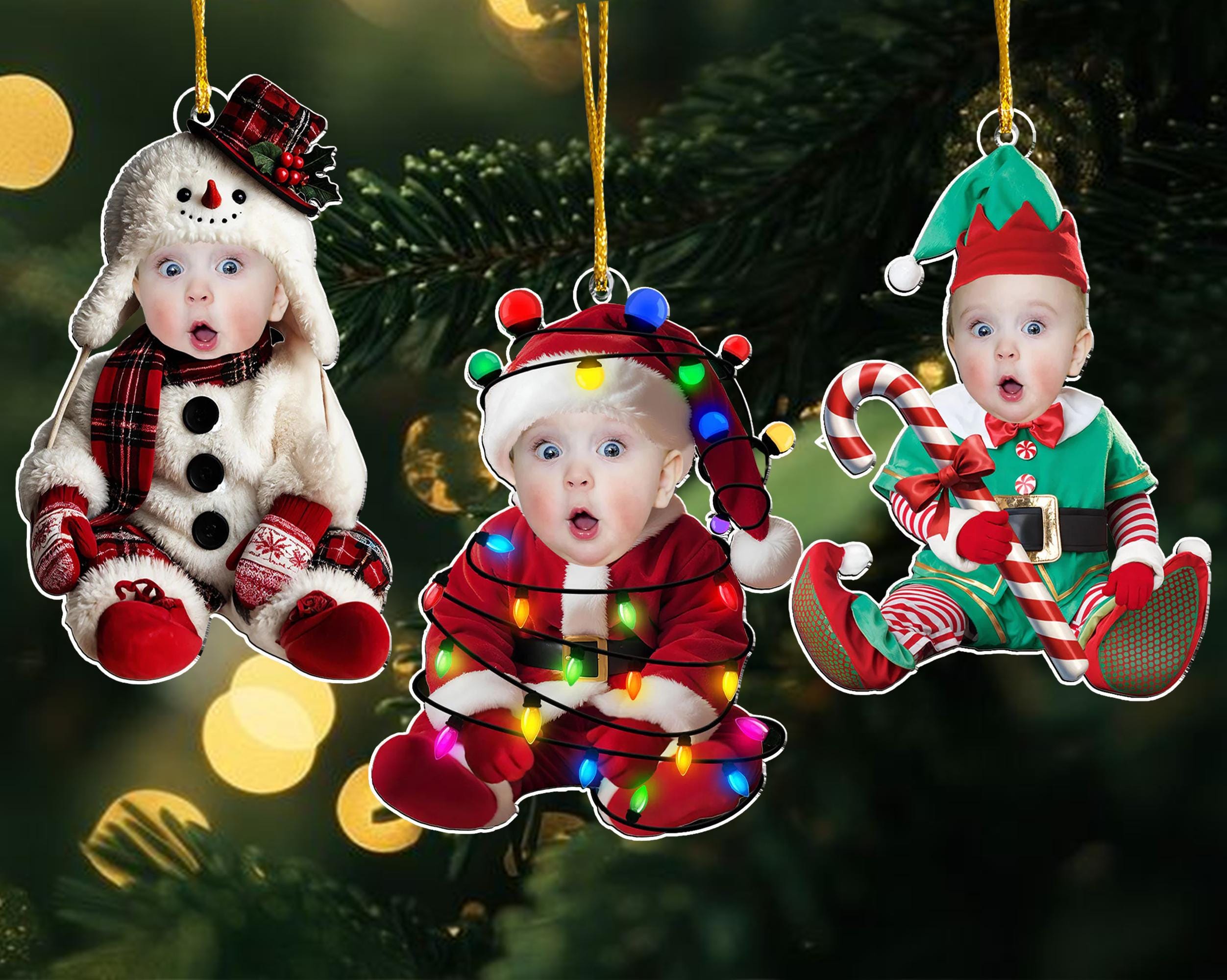 Custom Baby Face Acrylic Ornament: First Christmas Keepsake 2025, Baby Photo Ornament, Baby Christmas Gift, Newborn Gift